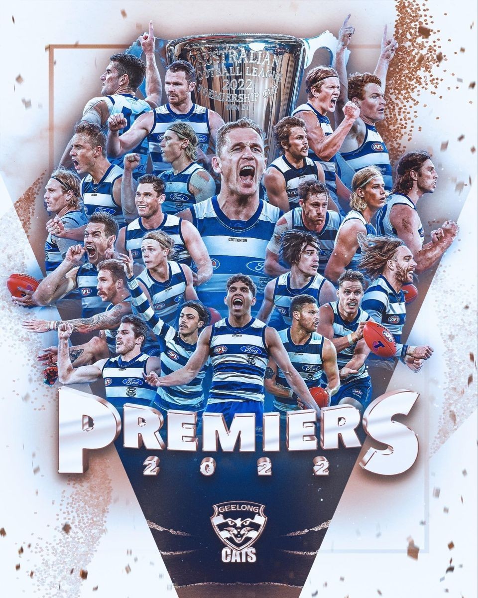 Geelong Cats 2022 AFL Premiers Championship Team Poster