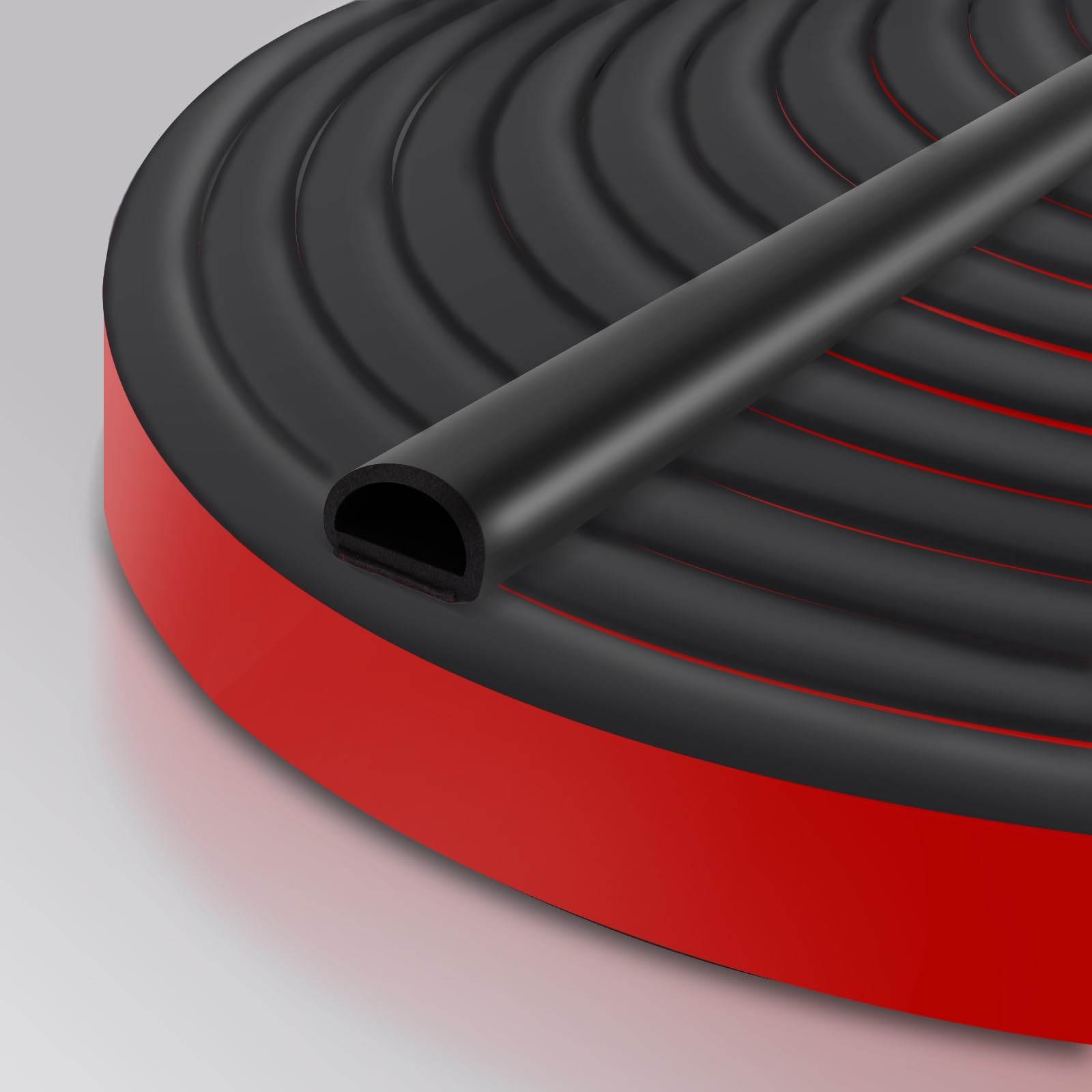 Silicone Weather Stripping Door Seal, 40FT Self Adhesive D Shaped Door Seal