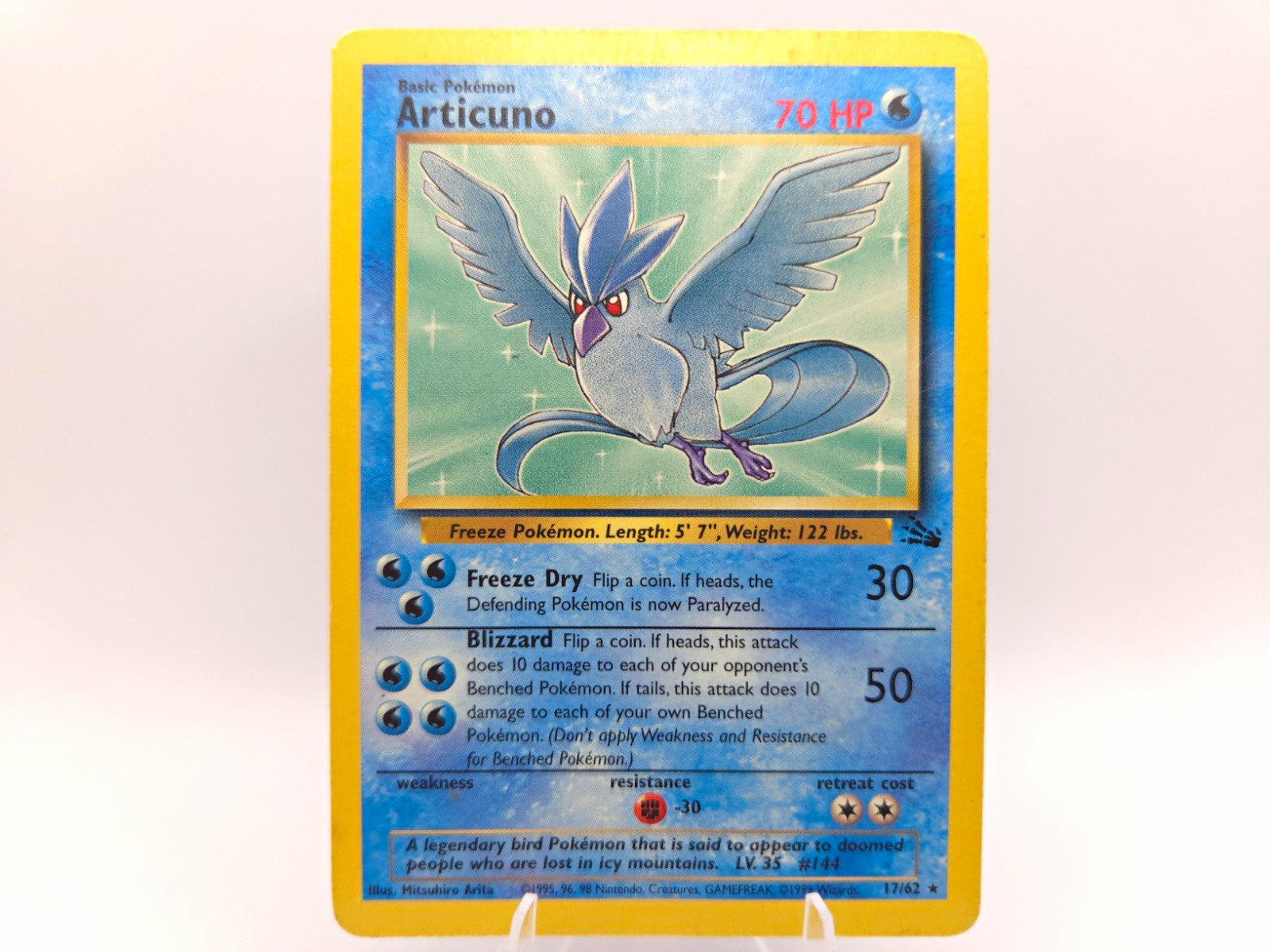 Articuno 17/62 Fossil Non-Holo Rare Moderately Played