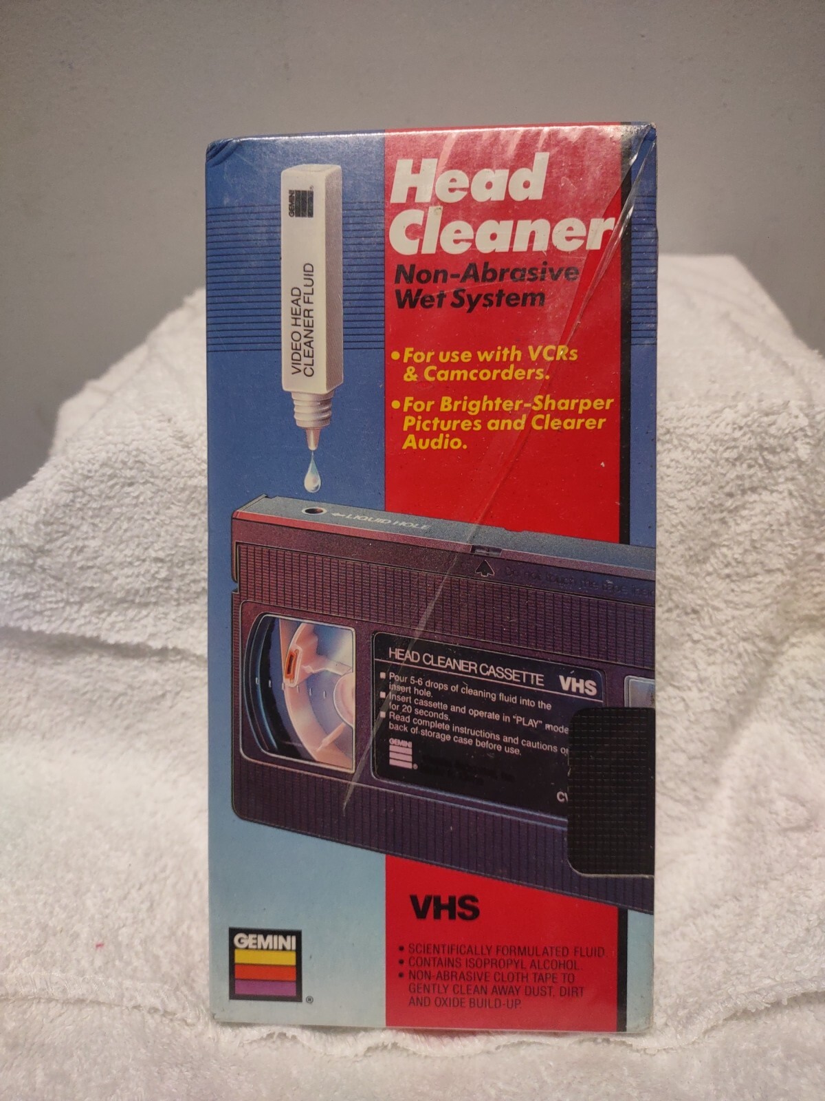 Vintage 1992 Factory Sealed Gemini VHS Head Cleaner - VCR - J6 - 026616070800