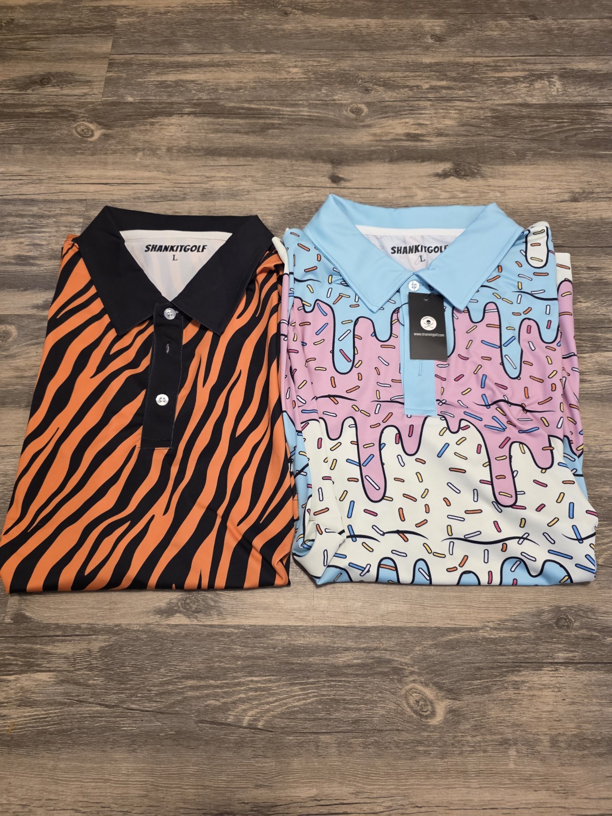 ShankitGolf Polo 1/4 Button-UP Golf Shirts. Size Large. 1 W Tag 1 WO Tag.