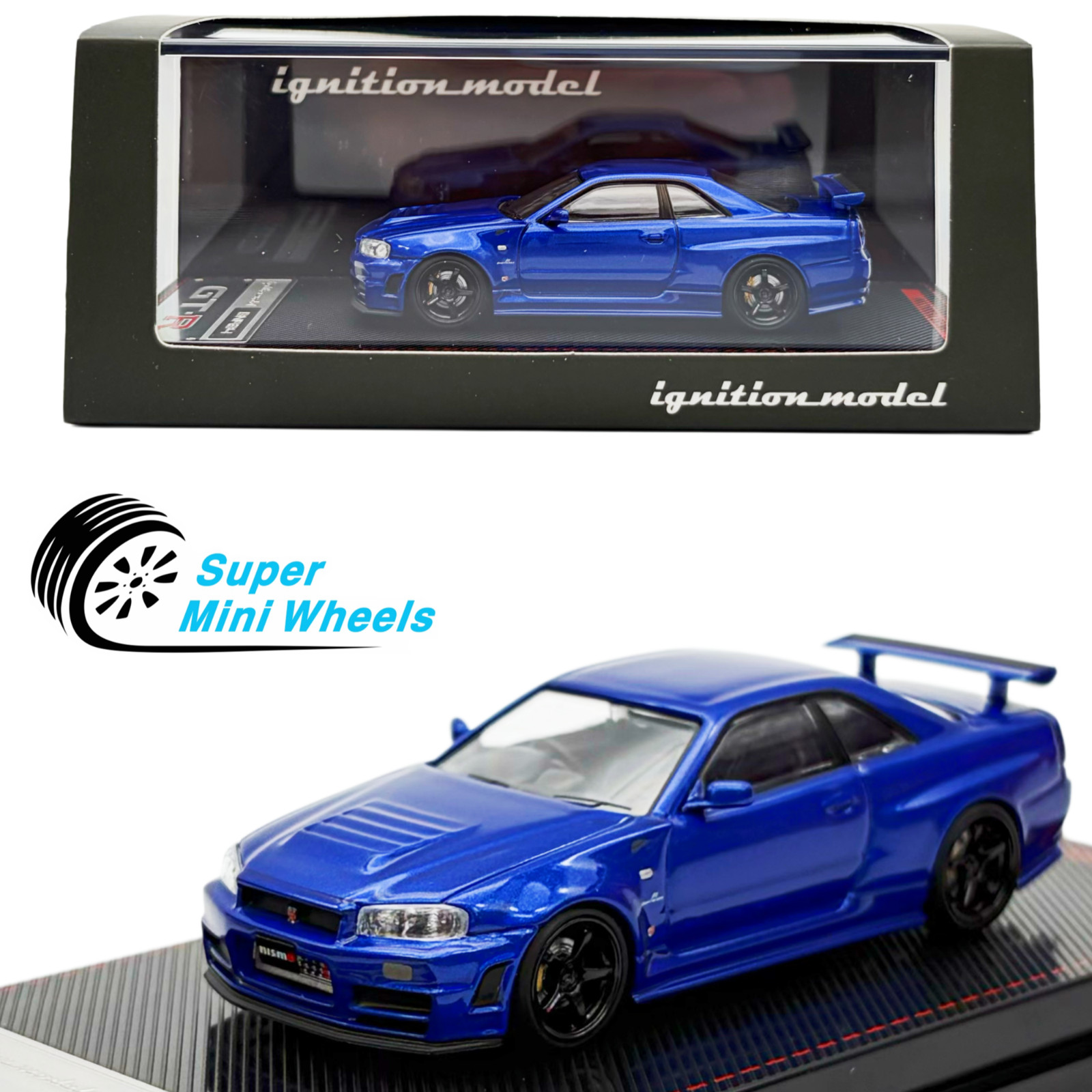 Ignition Model 1:64 Nissan Skyline GT-R (BNR34) NISMO – Customized Blue Metallic