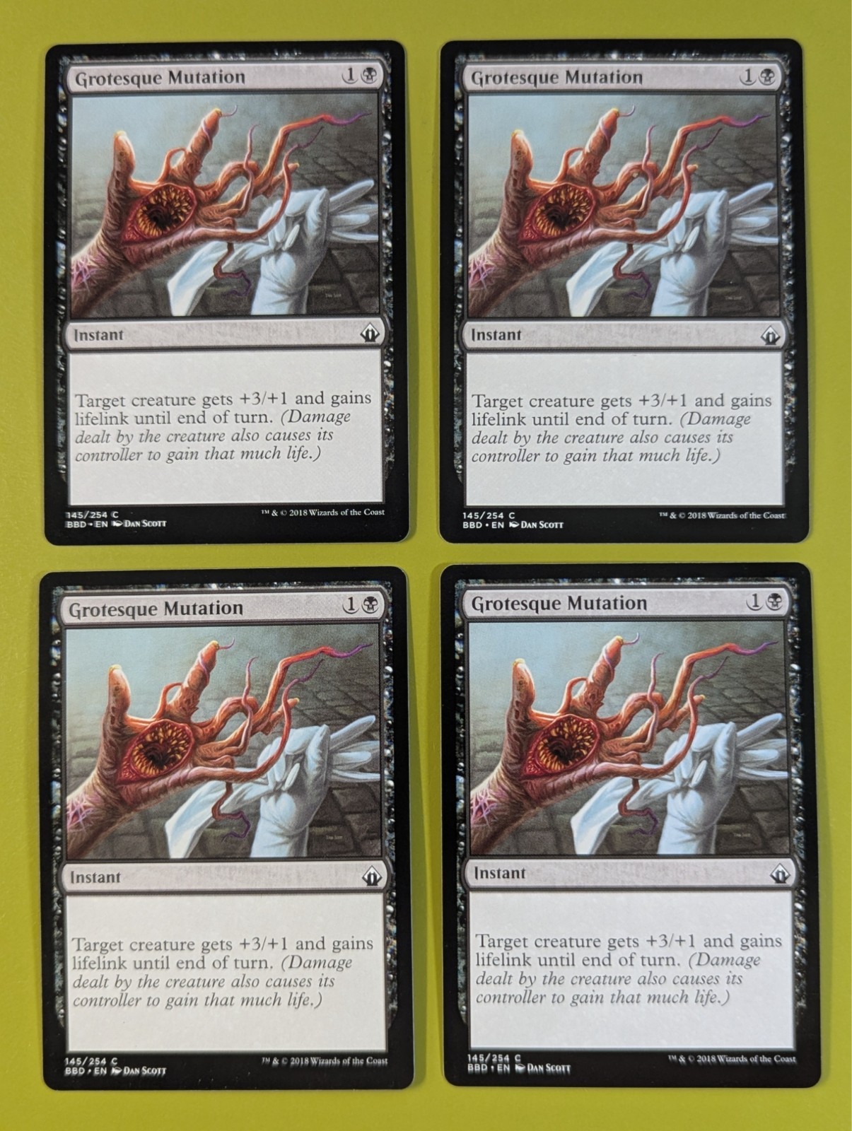 Grotesque Mutation x4 Battlebond 4x Playset Magic the Gathering MTG