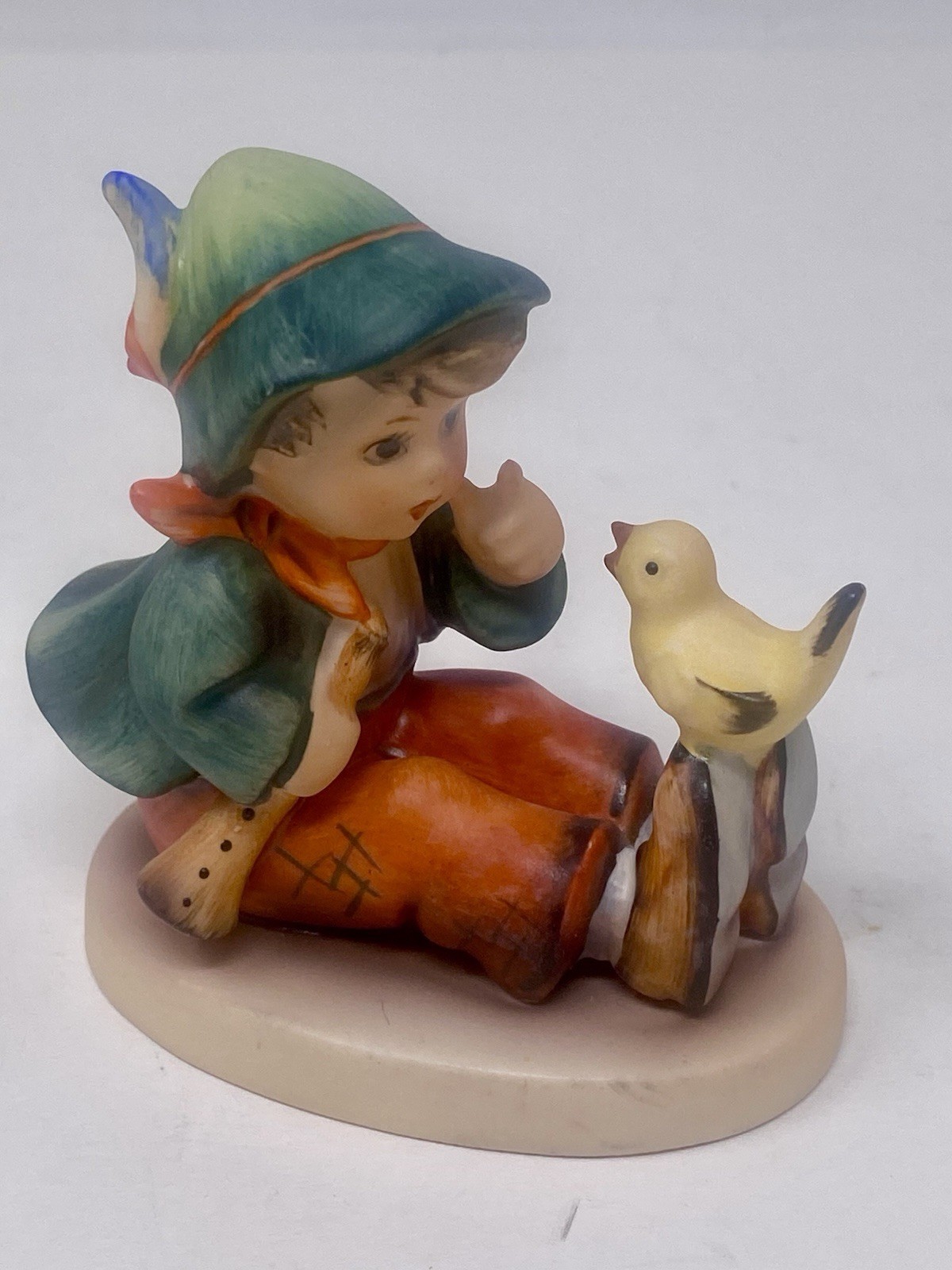 Goebel Hummel Singing Lesson #63 Figurine W Germany TMK4 Boy With Bird Signed Goebel Hummel Singing Lesson #63 Figurine W Germany TMK4 Boy With Bird Signed