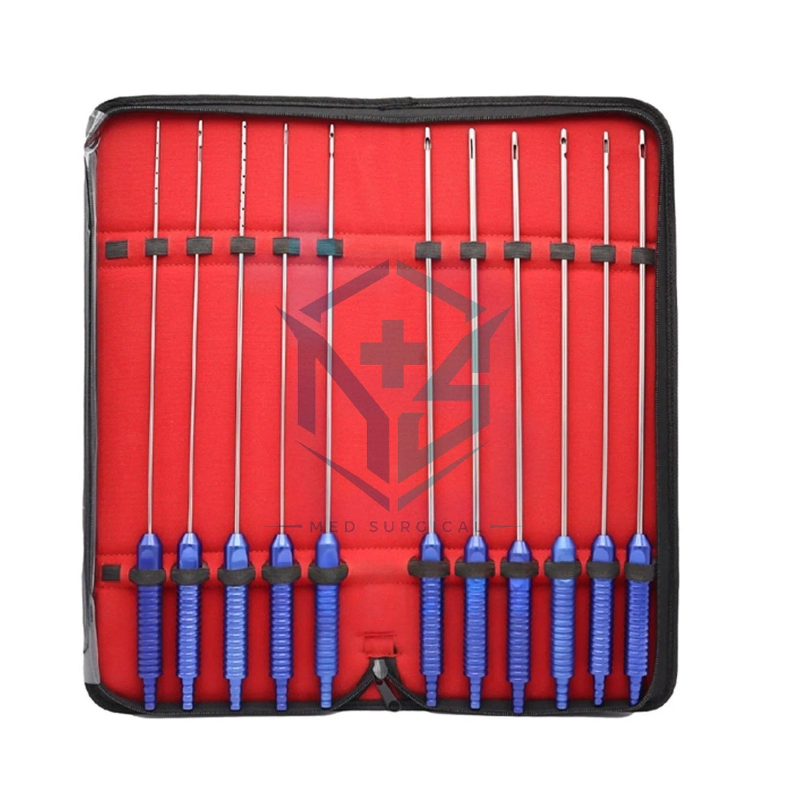 Liposuction Cannulas Fat Transfer Fixed Handle Cosmetic Surgery Kit 11 Pcs