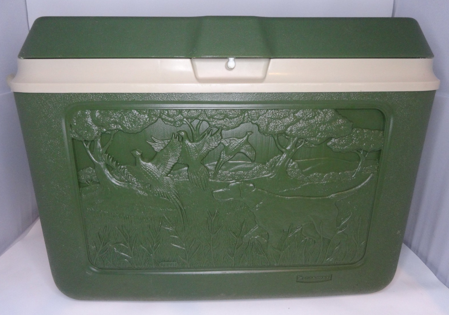 RARE Vintage 1992 Rubbermaid Cooler Ice Chest Green Deer Scene Hunting Camping RARE Vintage 1992 Rubbermaid Cooler Ice Chest Green Deer Scene Hunting Camping