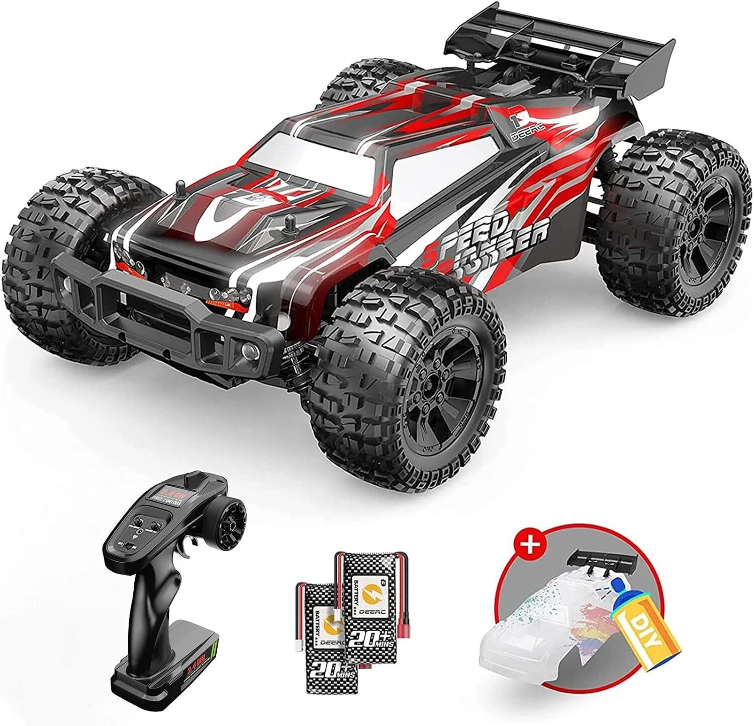 DEERC 9206E 1:10 RC Monster Truck Fast 48+ KM/H 4WD Remote Control Car Off Road DEERC 9206E 1:10 RC Monster Truck Fast 48+ KM/H 4WD Remote Control Car Off Road