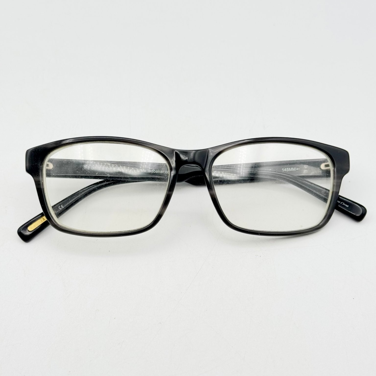 Ted Baker Bonfire B864 Black Grey Rectangular Full Rim Eyeglass Frames 54-16-145