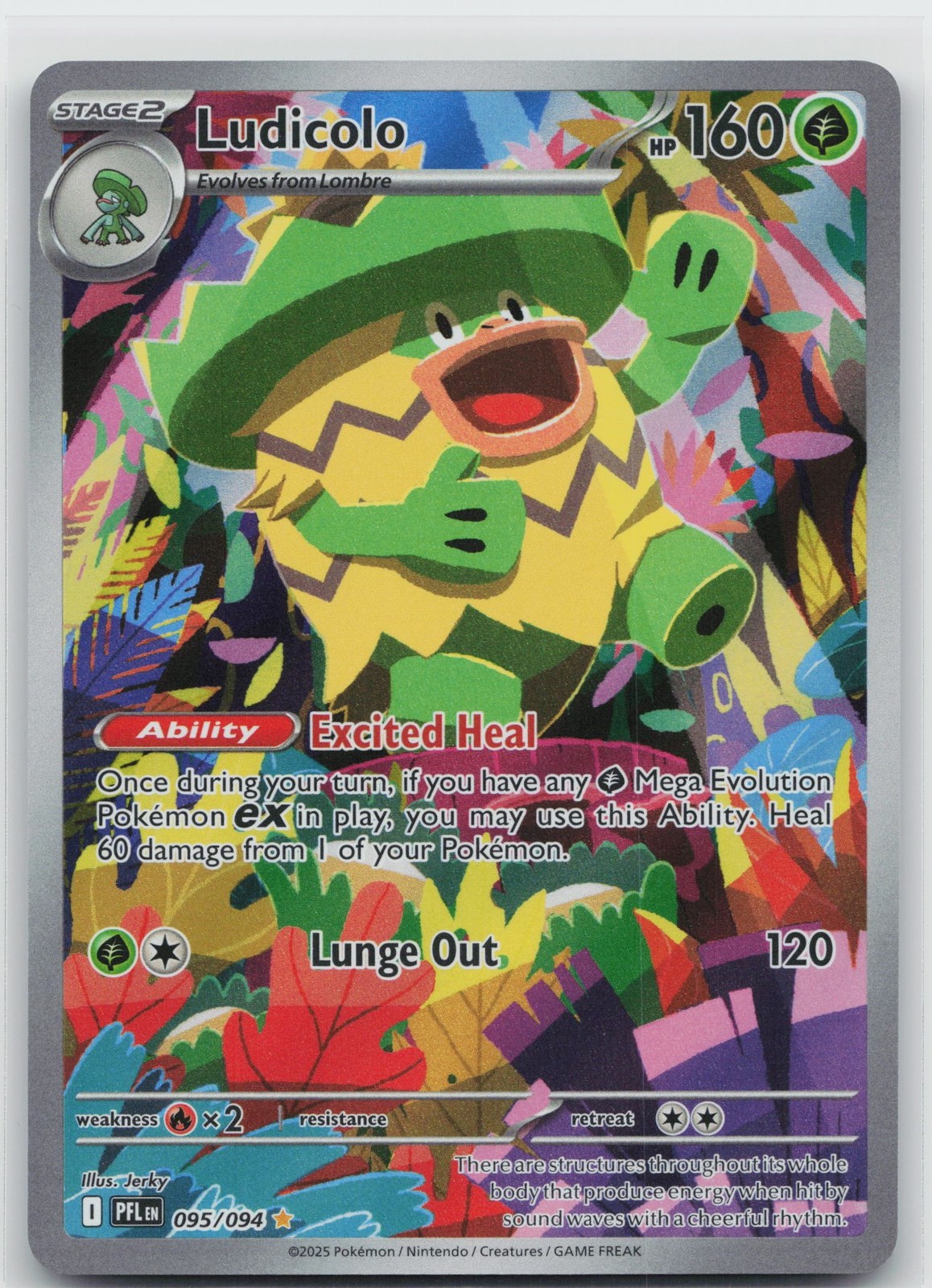 Ludicolo - Holo Illustration Rare ME02: Phantasmal Flames 095/094 NM