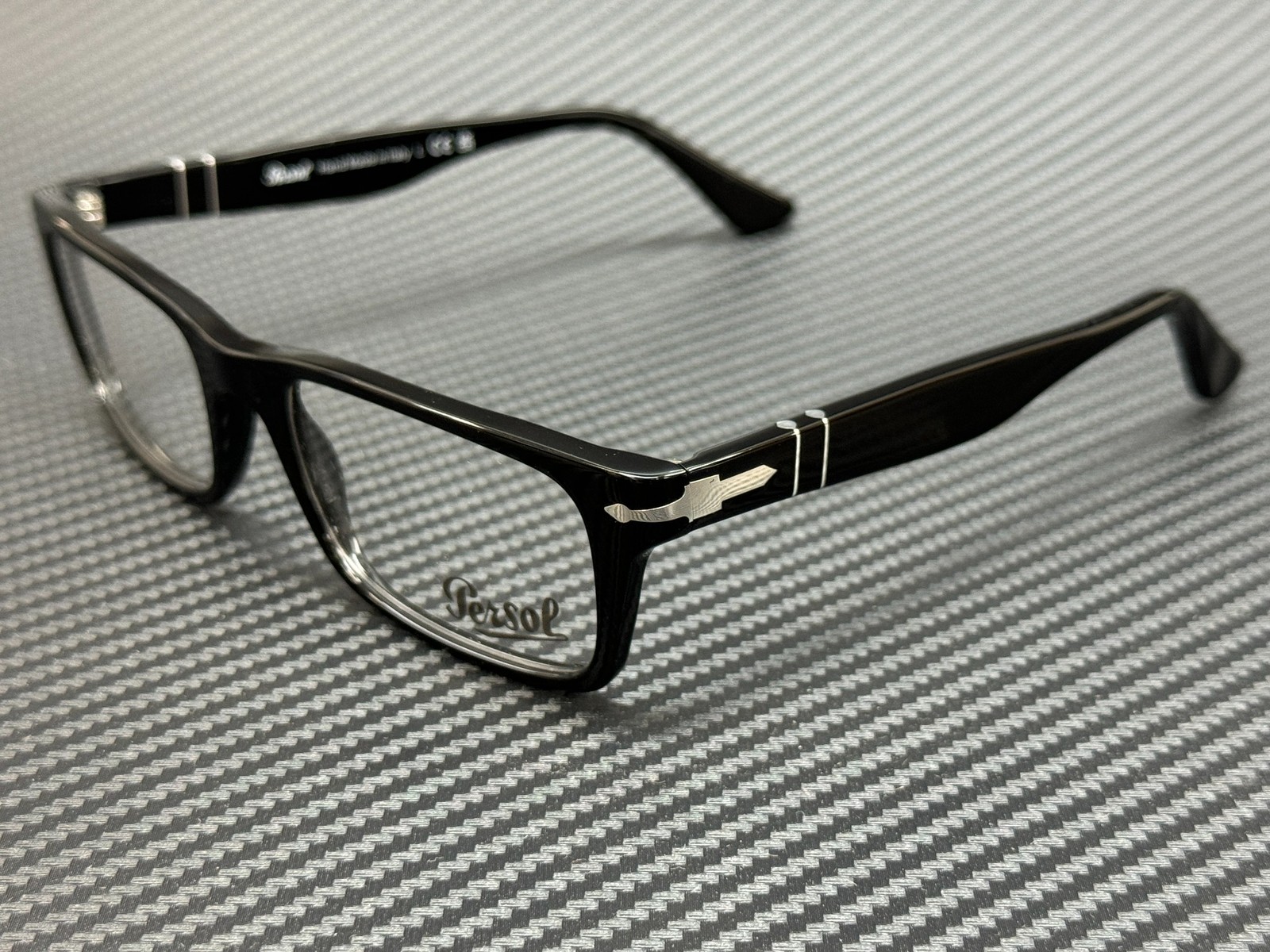 PERSOL PO3050V 95 Black Demo Lens Men's Eyeglasses 53 mm
