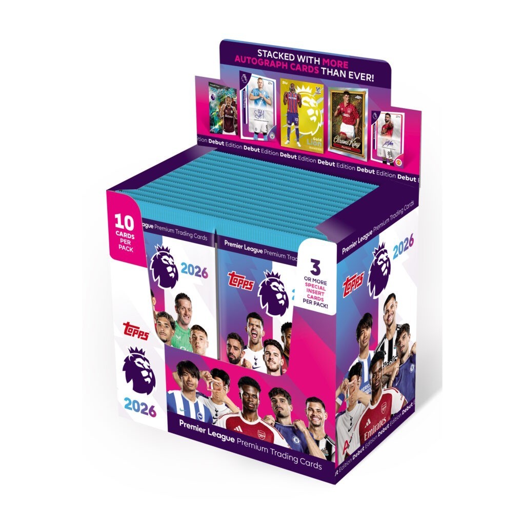 2025-26 Topps Premier League Debut Soccer Trading Cards 28 Pack Box (Retail)
