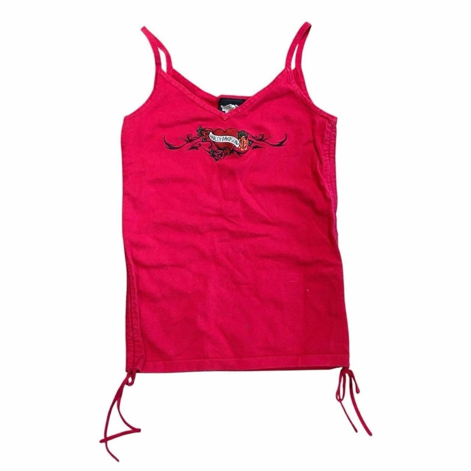 Harley-davidson Women\'s Red and Black Tank Top Medium Harley-davidson Women\'s Red and Black Tank Top Medium