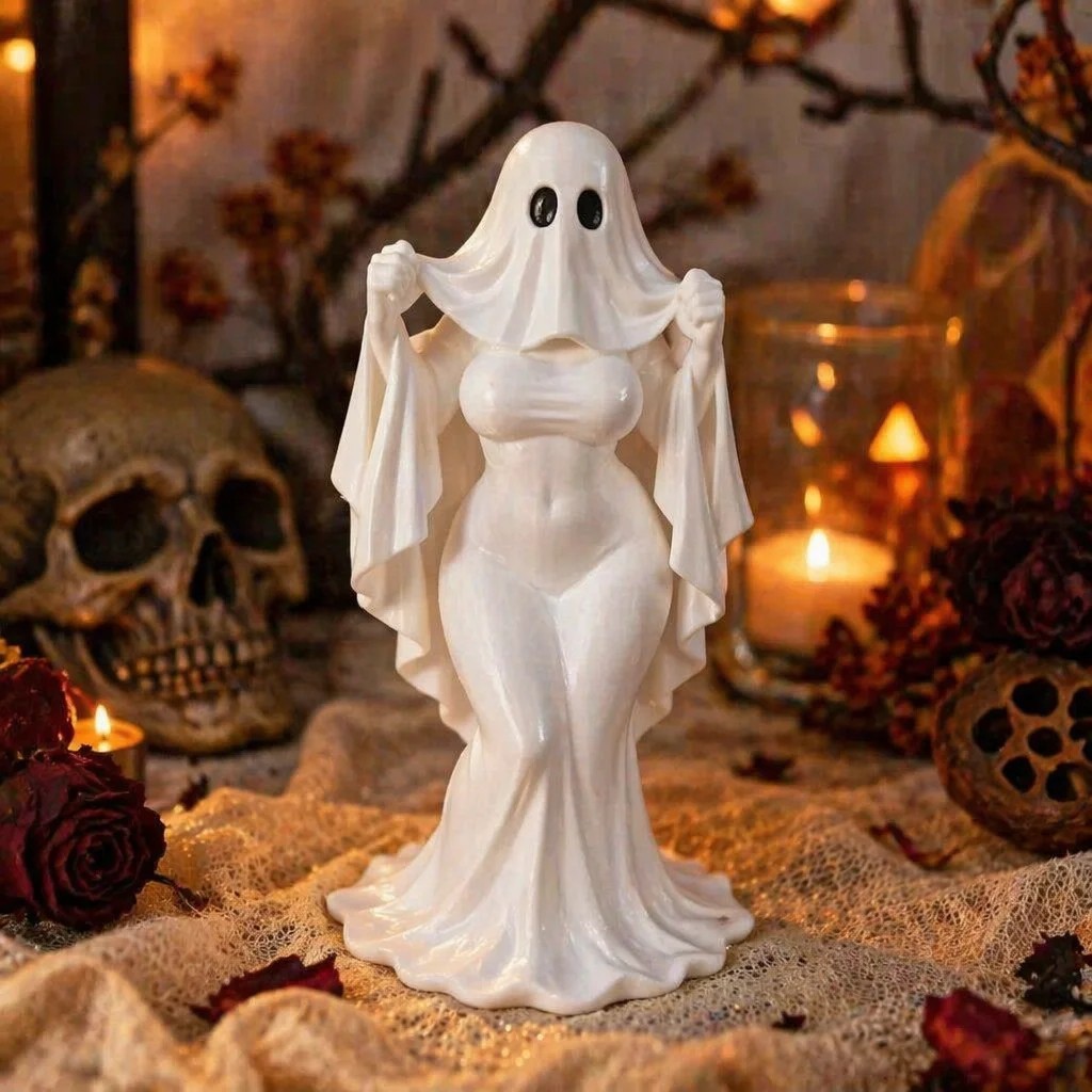 3D Printed Ghost Statue Muscular Curvy Figurine Halloween Tabletop Party Decor 3D Printed Ghost Statue Muscular Curvy Figurine Halloween Tabletop Party Decor