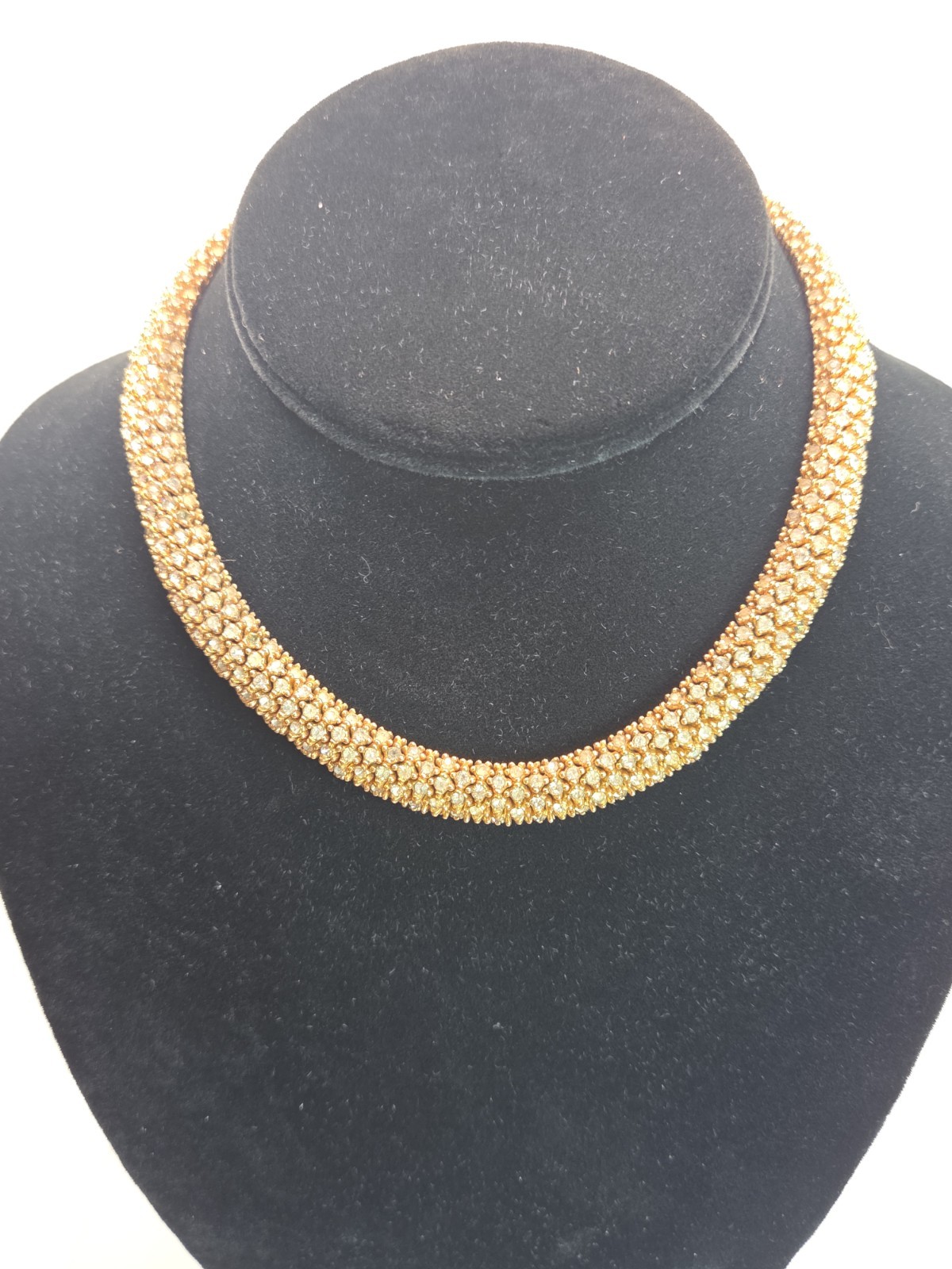 Rare Vintage Signed CINER Gold Tone Clear Crystal Rhinestone 12\