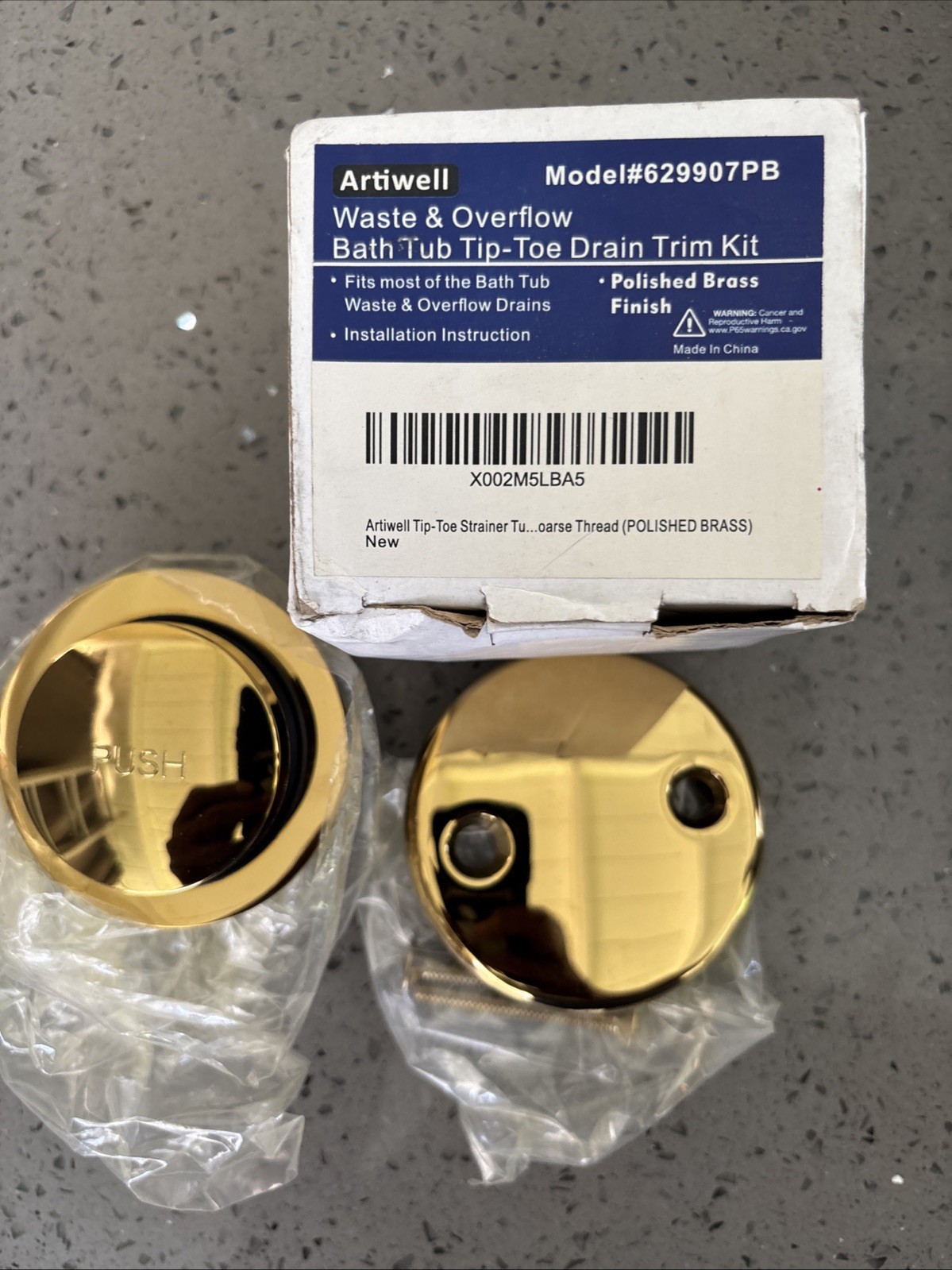 Artiwell Waste & Overflow Bath Tub Drain Trim Kit