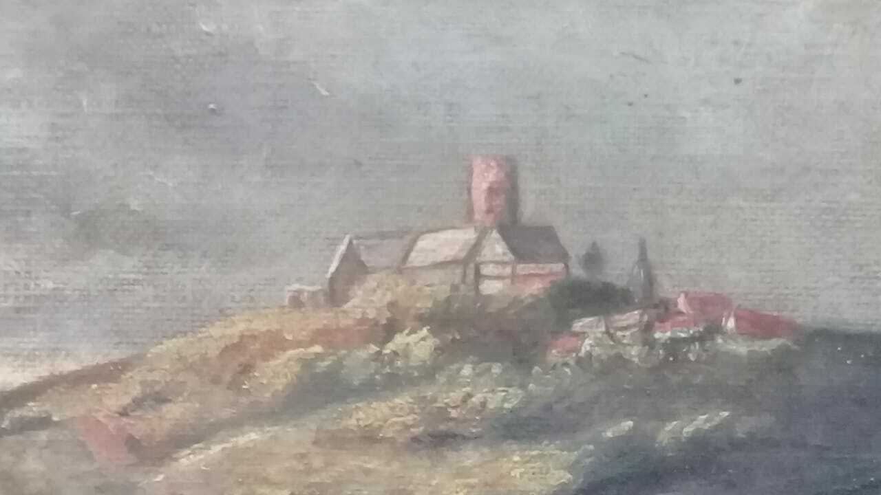 ORIGINAL: FINE ART - Oil Canvas Painting /LANDSCAPE / Signed J.B 1916 ORIGINAL: FINE ART - Oil Canvas Painting /LANDSCAPE / Signed J.B 1916
