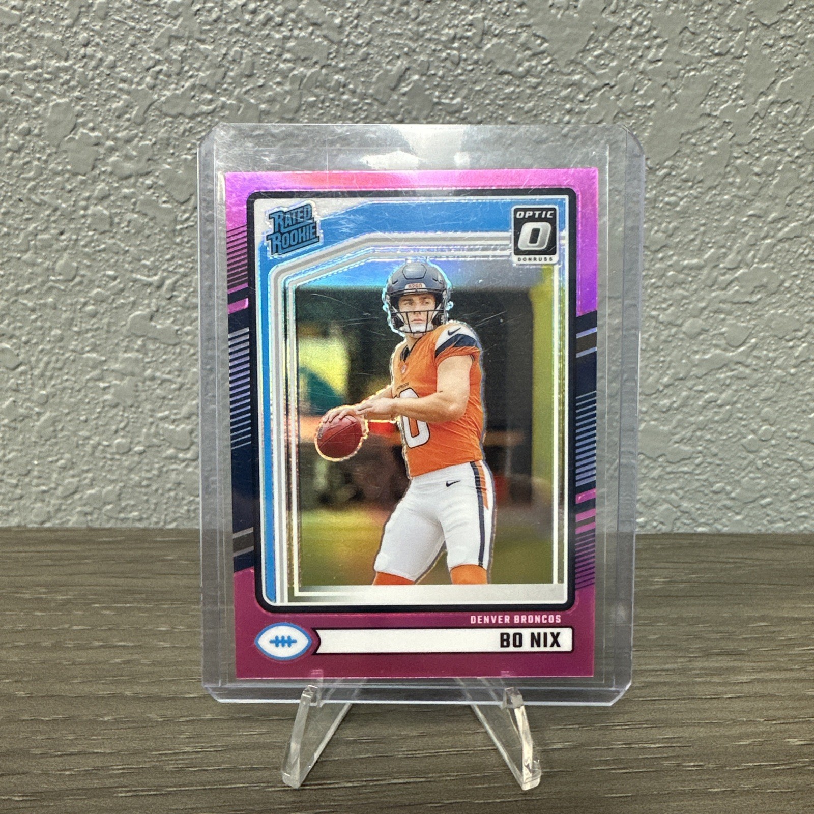 2024 Panini Donruss - Rated Rookie Bo Nix #369 Optic Preview Pink Prizm (RC) 2024 Panini Donruss - Rated Rookie Bo Nix #369 Optic Preview Pink Prizm (RC)