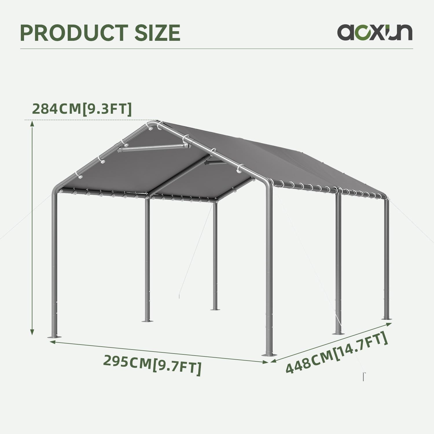 10x20FT 10x15ft 3x6m 3x4.5m Carport Canopy Heavy Duty Car Tent Vehicle Shelter