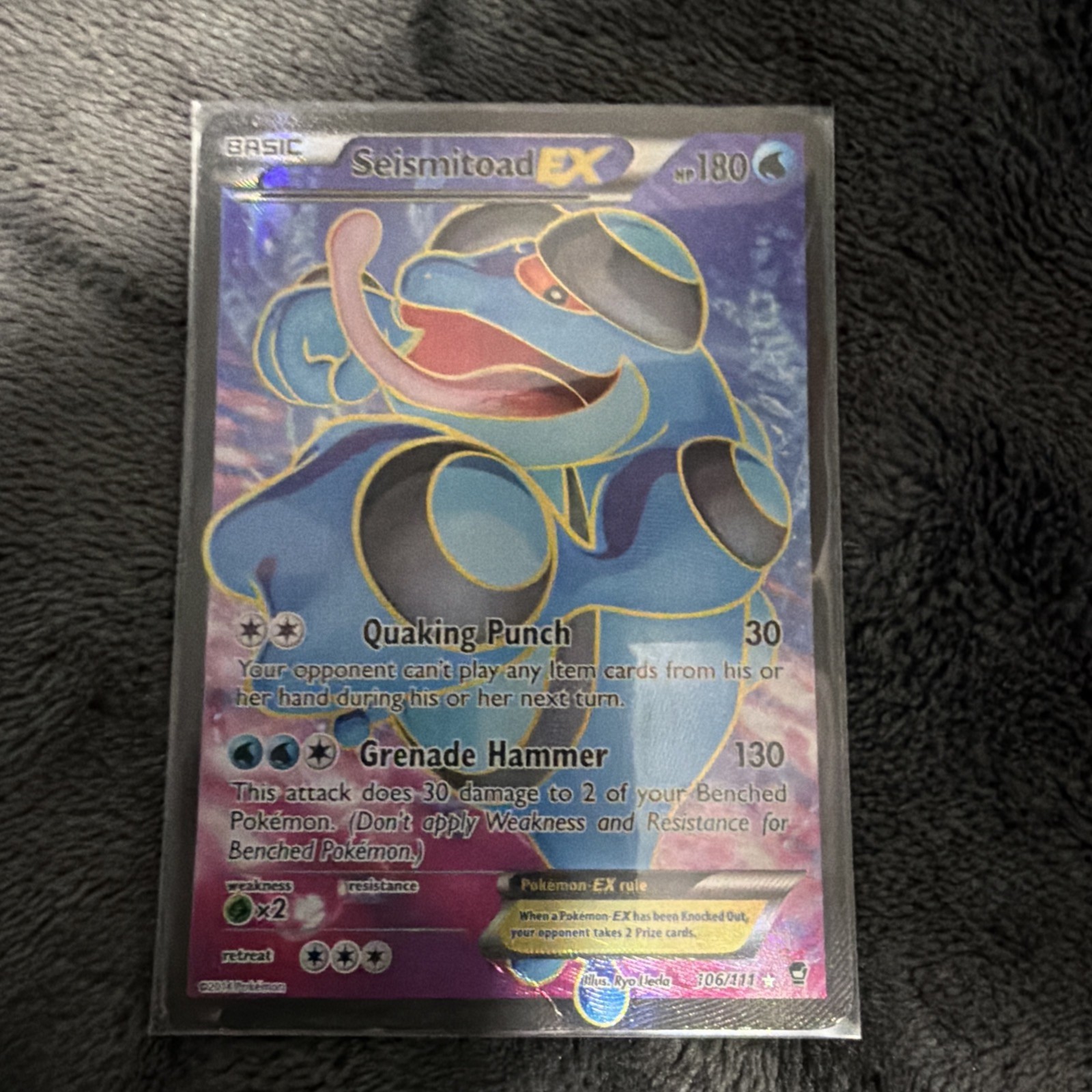 Seismitoad EX Full Art Holo Card 106/111 Seismitoad EX Full Art Holo Card 106/111