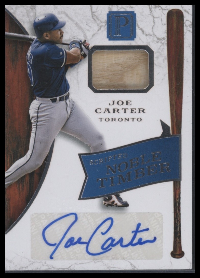 2016 Panini Pantheon #SNT-JC Joe Carter Scripted Noble Timber #/15