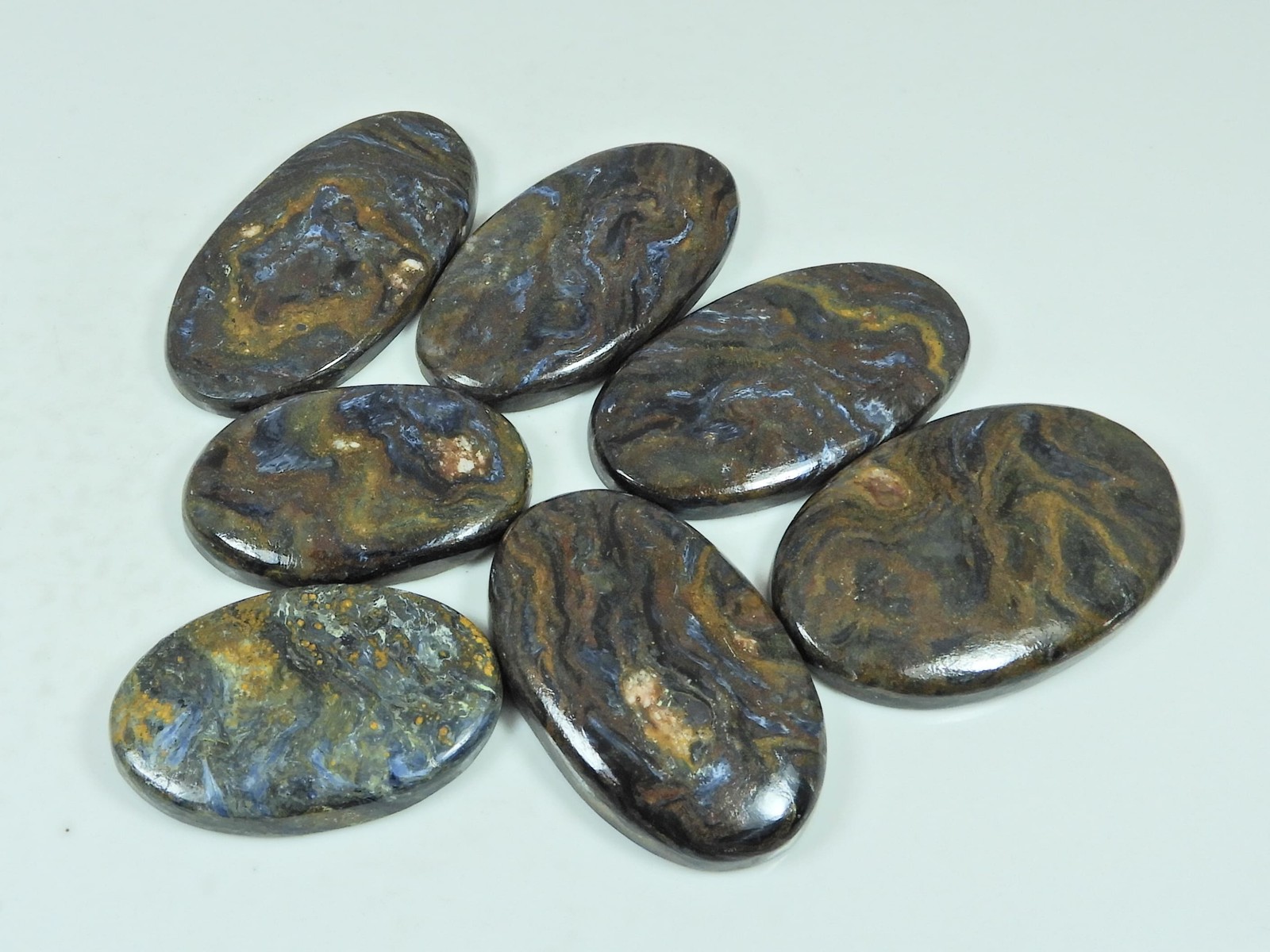 382Cts. Natural Pietersite Oval Shape Cabochon Loose Gemstone 07Pcs Lot k238