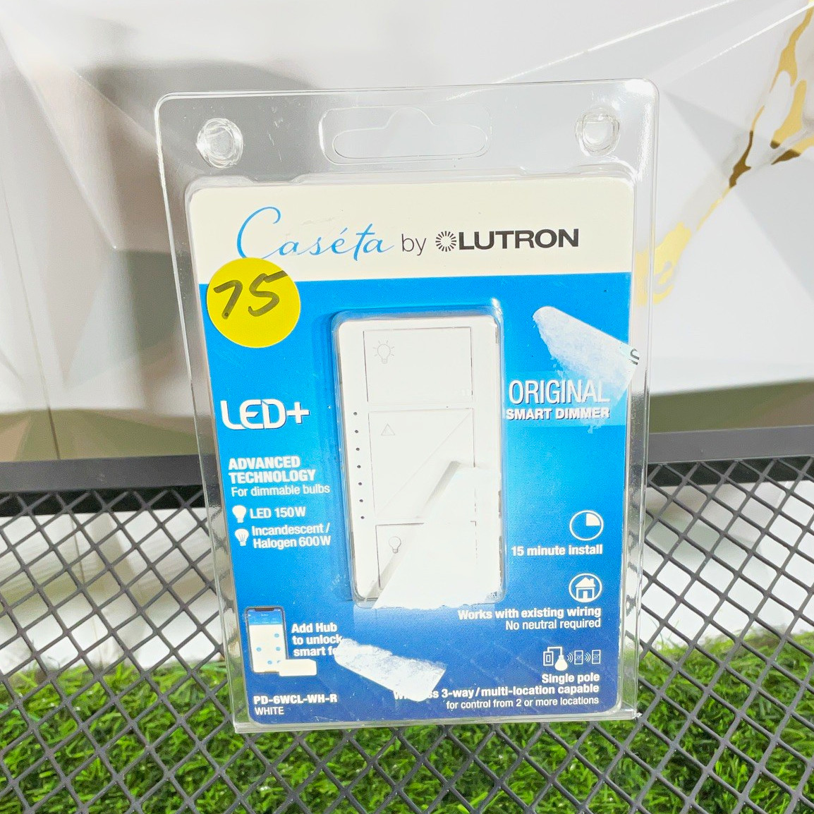 Lutron Caseta Smart Dimmer Wall Switch LED/CFL PD-6WCL-WH-R White Lutron Caseta Smart Dimmer Wall Switch LED/CFL PD-6WCL-WH-R White
