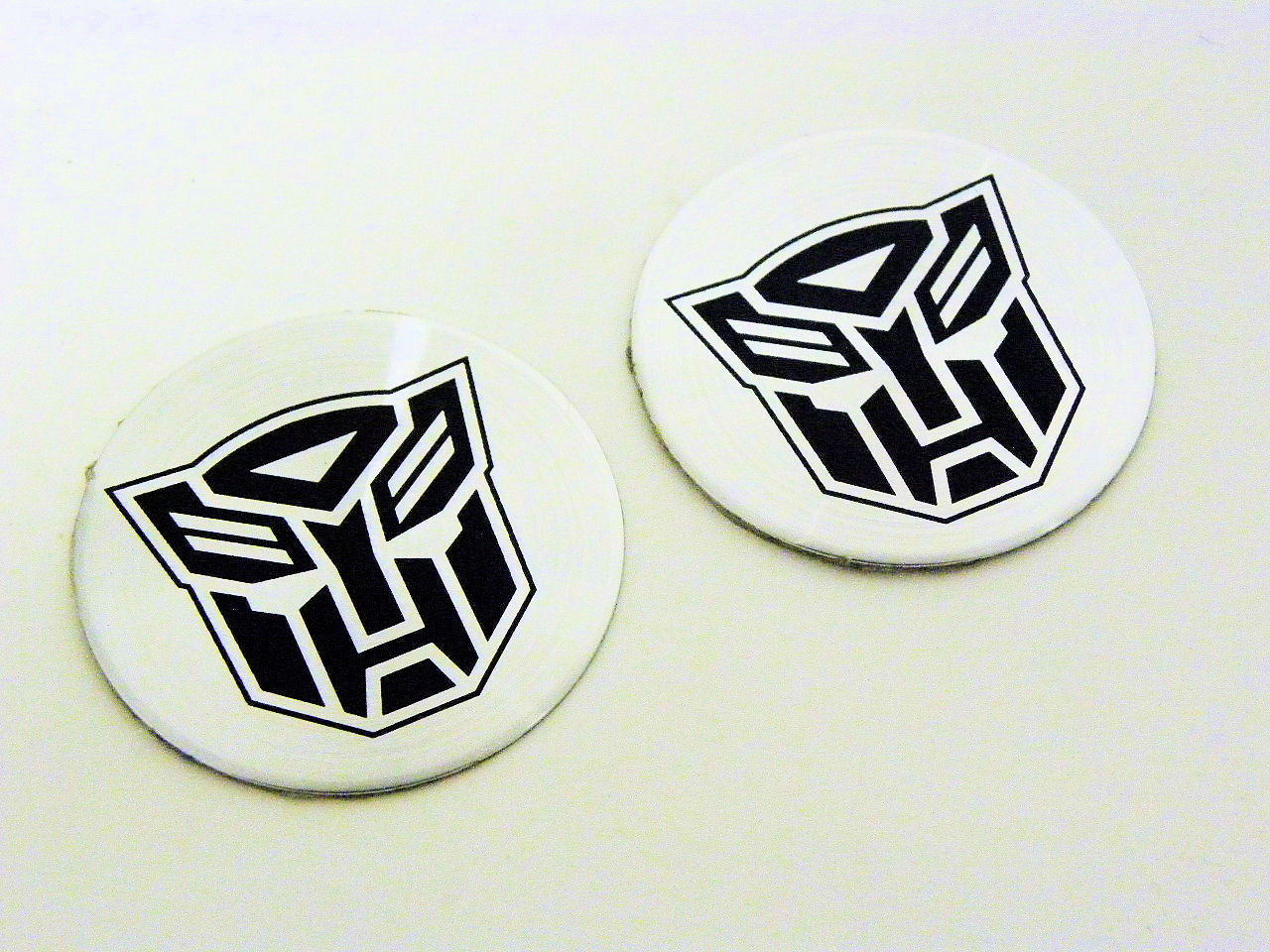 2 TRANSFORMERS AUTOBOTS HARLEY DAVIDSON CAR TRUCK SUV UNIVERSAL OIL CAP EMBLEMS