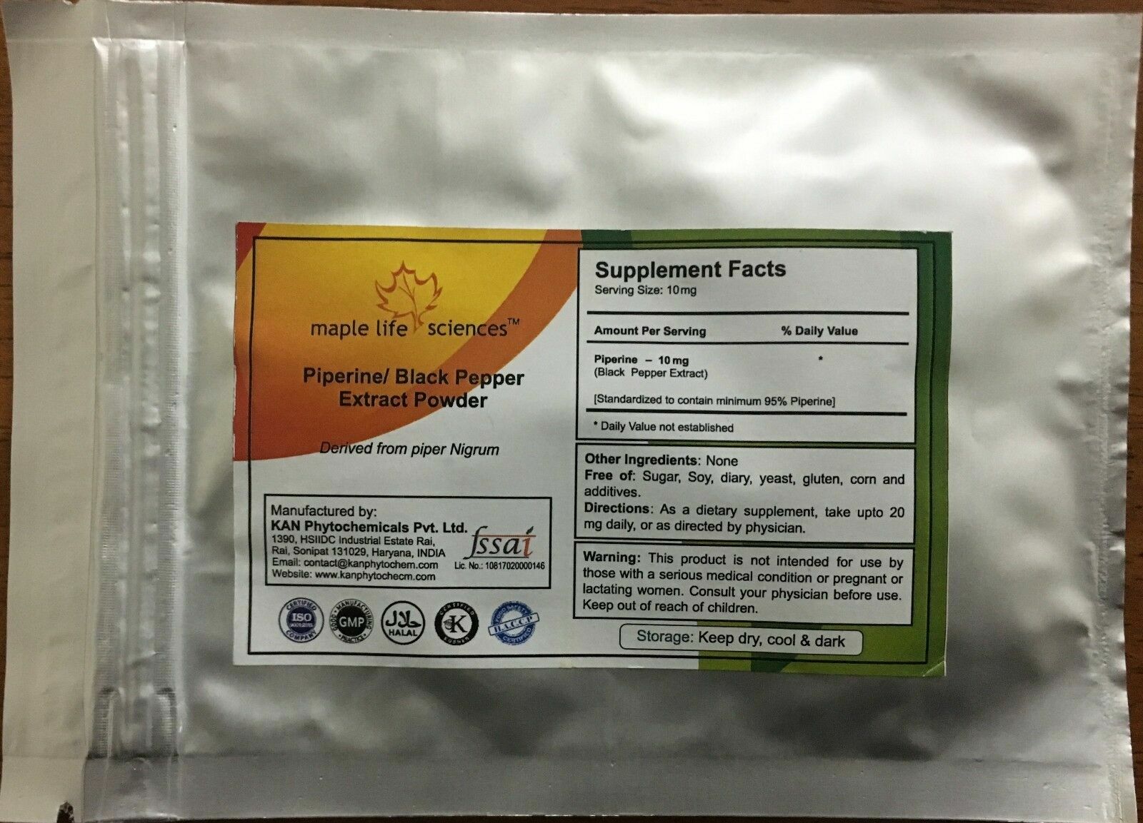Black Pepper Extract - Pure & high quality Piperine powder Piperine 95% by HPLC