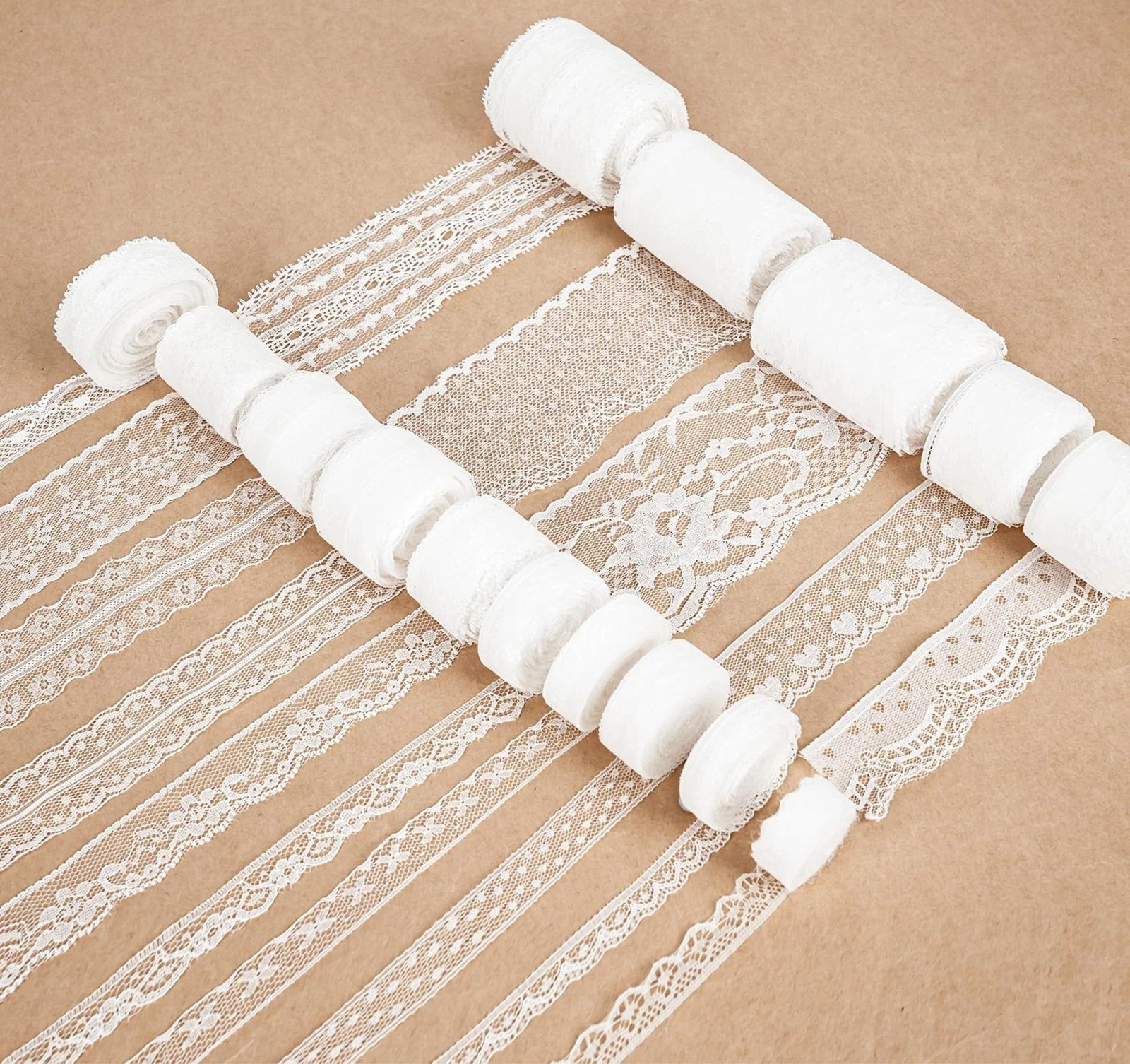 82 Yards White Lace Ribbon 15 Rolls Vintage Lace Trims with Assorted Crochet ... 82 Yards White Lace Ribbon 15 Rolls Vintage Lace Trims with Assorted Crochet ...