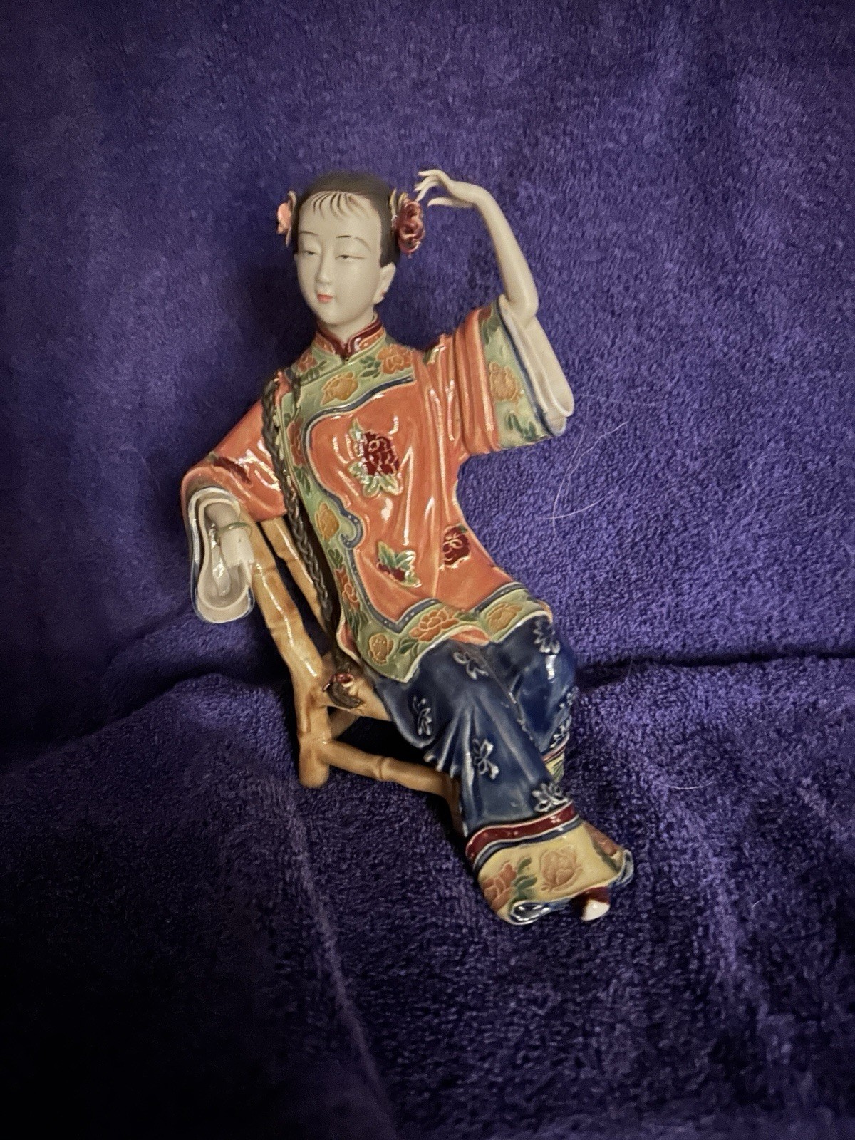 CYF-Chinese Porcelain Figurine Lady At Leisure Vintage