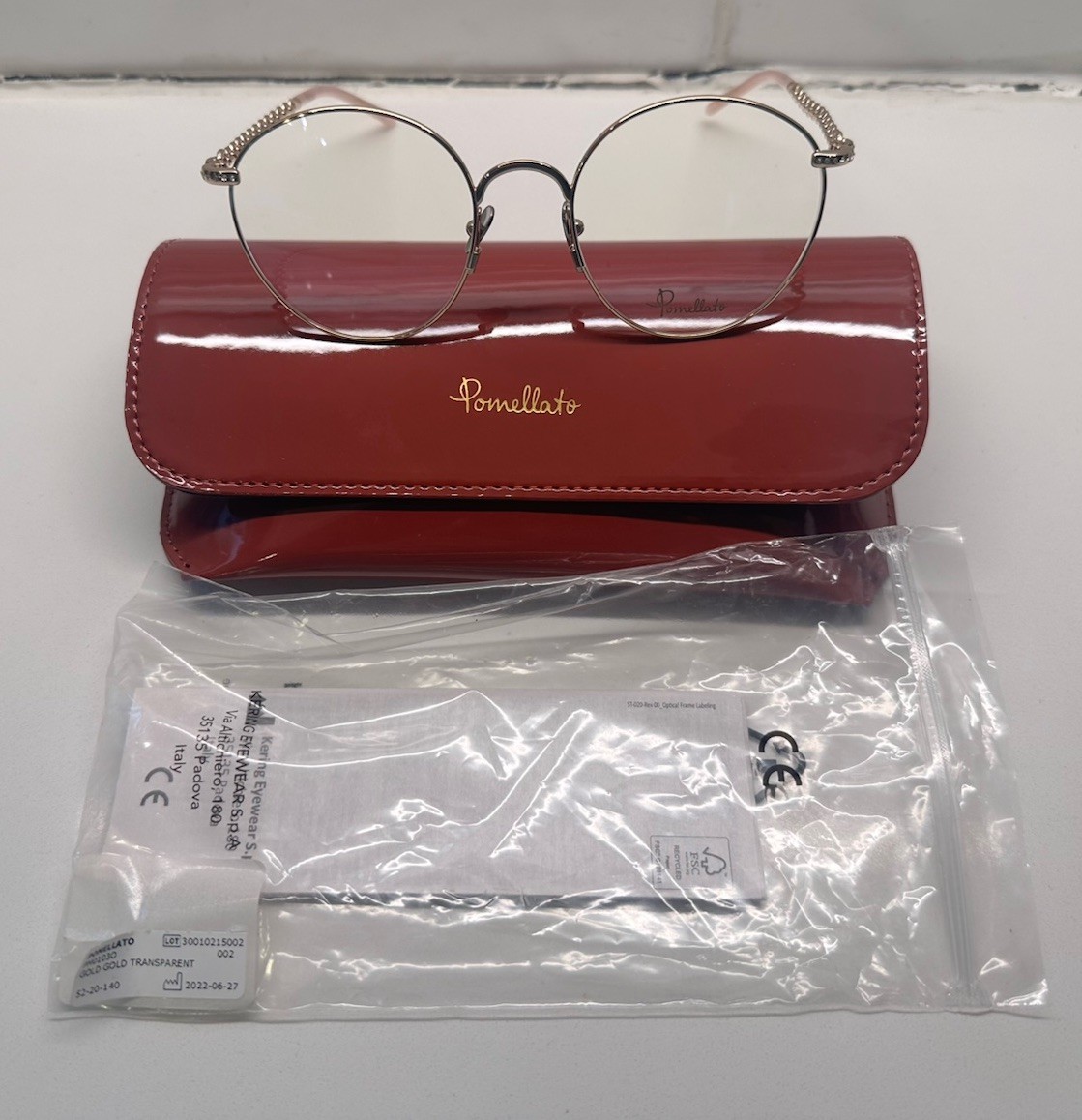 NEW Pomellato Womens Round Wire Rim Eyeglasses Gold 52-20-140 