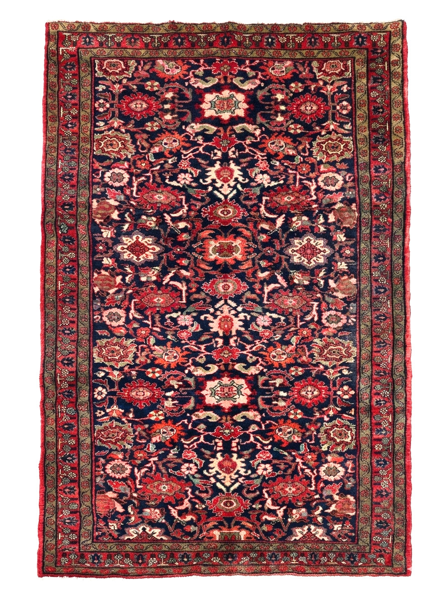 Vintage Hamedan Tribal Geometric Hand Knotted Wool Oriental Area Rug 5x11 Boho