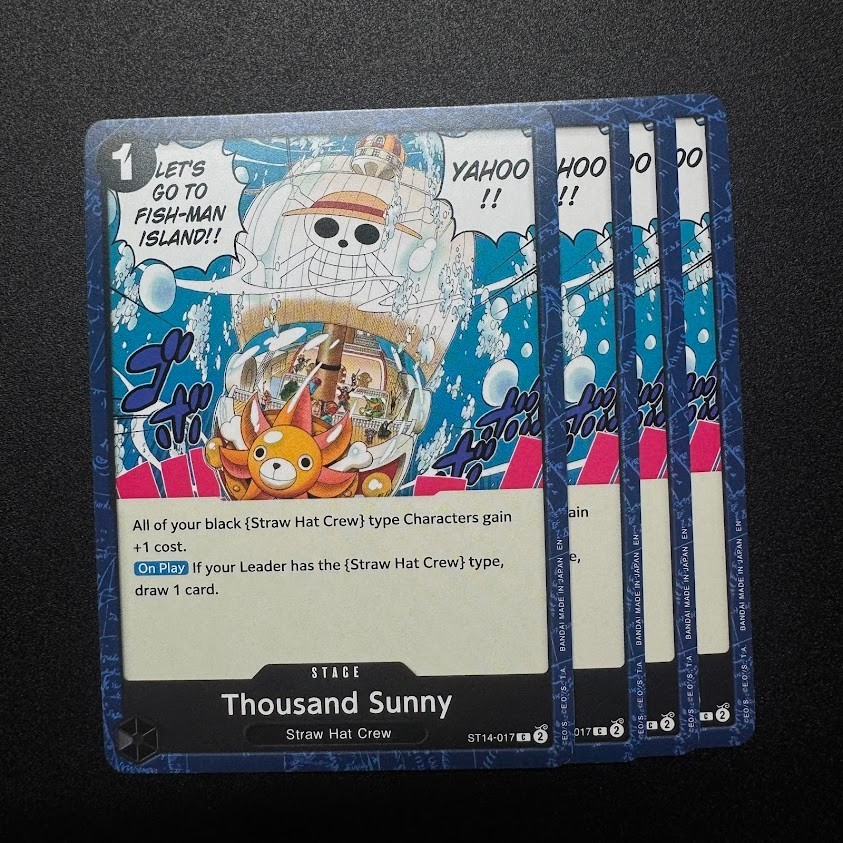 4x Thousand Sunny ST14-017 - One Piece TCG English Playset Near Mint 4x Thousand Sunny ST14-017 - One Piece TCG English Playset Near Mint