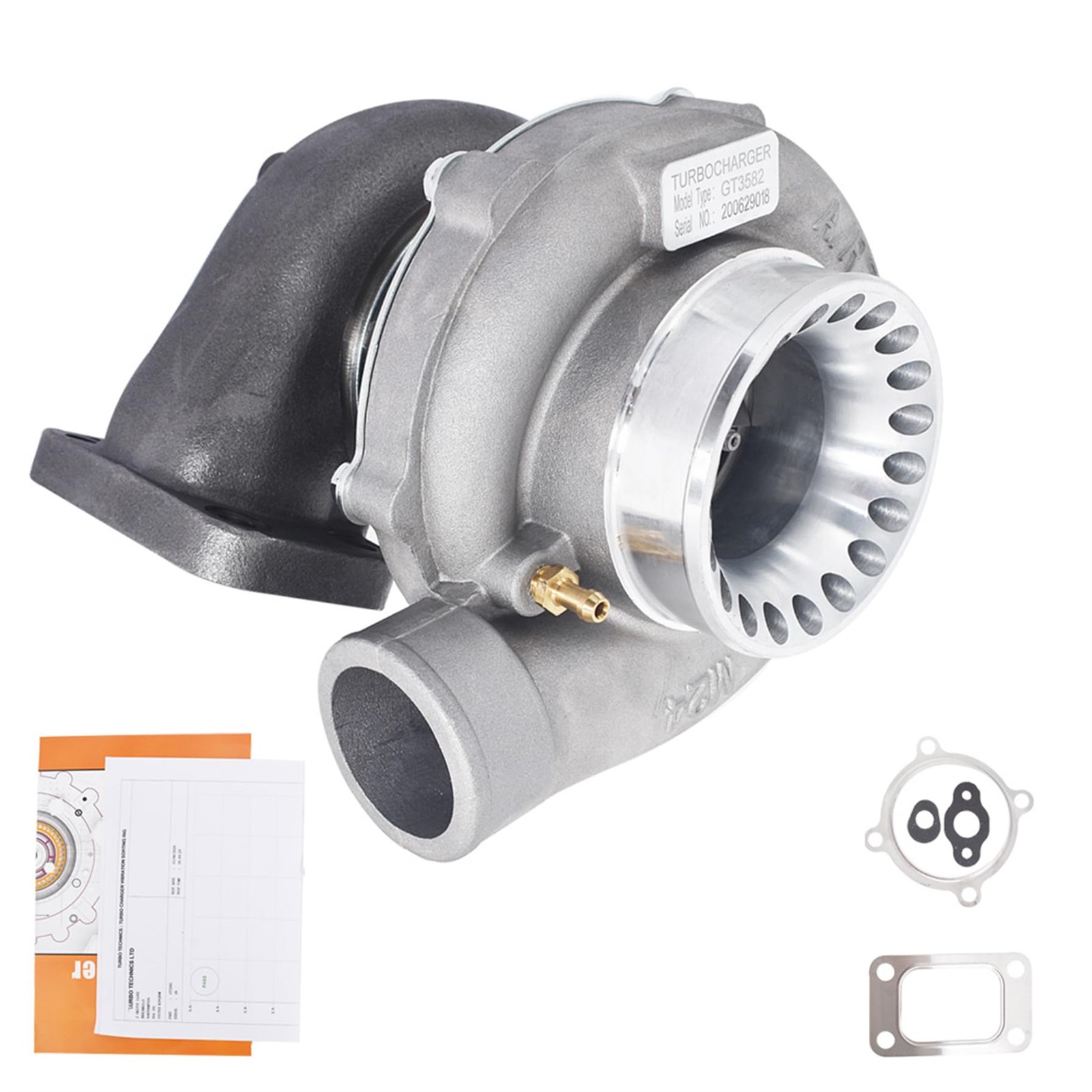 Turbocharger T3 4 Bolt 600HP Replacement for GT3582 GT35 2.5L 6.0L Engines