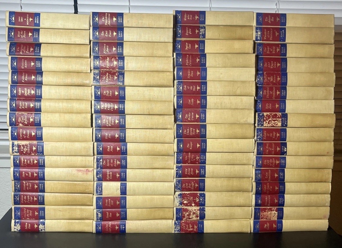 Zane Grey 1940s 1950s 1960s Lot Of 64 HC Books Walter J. Black Western Novel Vtg Zane Grey 1940s 1950s 1960s Lot Of 64 HC Books Walter J. Black Western Novel Vtg