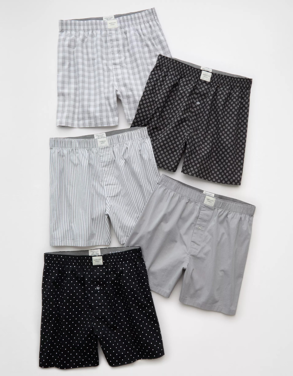 AEO Men's Stretch Cotton Boxer Short 5-Pack
