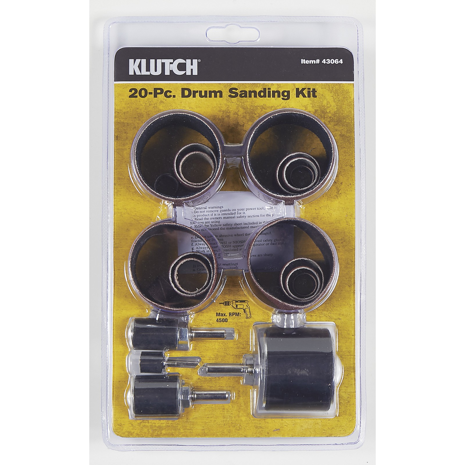 Klutch Sanding Drum Kit, 20-Pc. Klutch Sanding Drum Kit, 20-Pc.