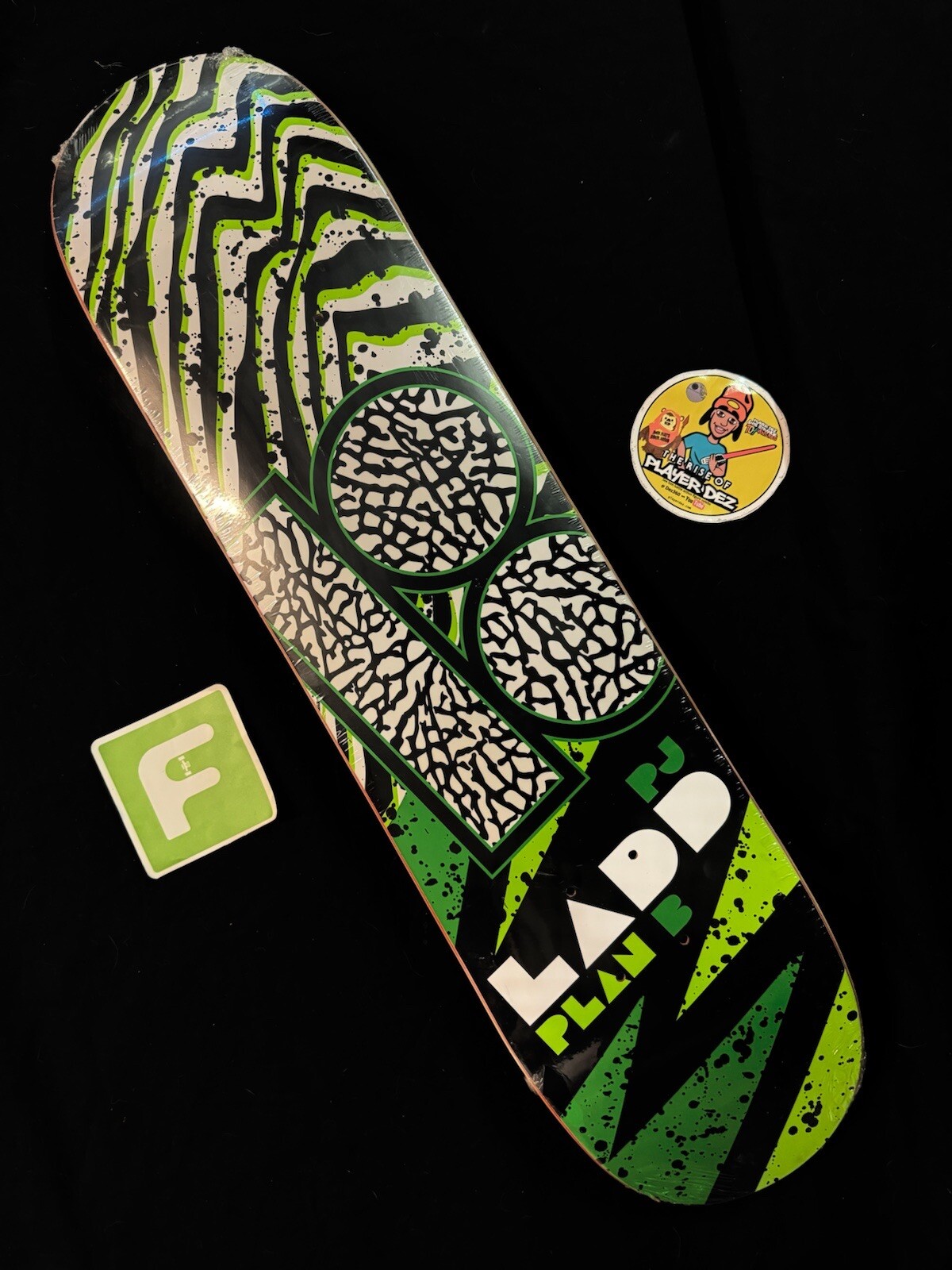 RARE PJ Ladd Plan B Cement Print Skateboard Deck Pro Model In Shrink RARE PJ Ladd Plan B Cement Print Skateboard Deck Pro Model In Shrink