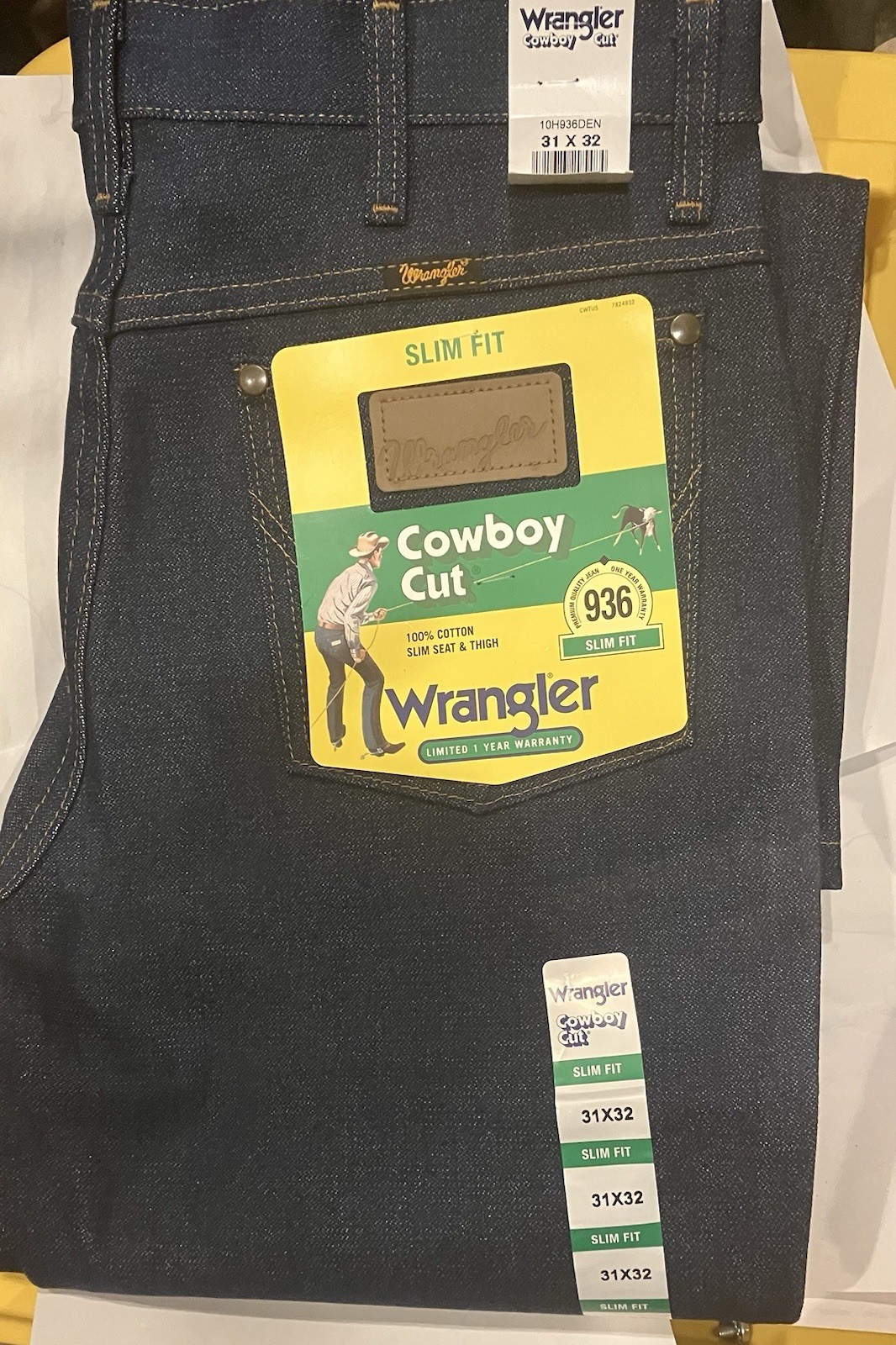 31x32 Wrangler Cowboy Cut 936 Slim Fit Rigid