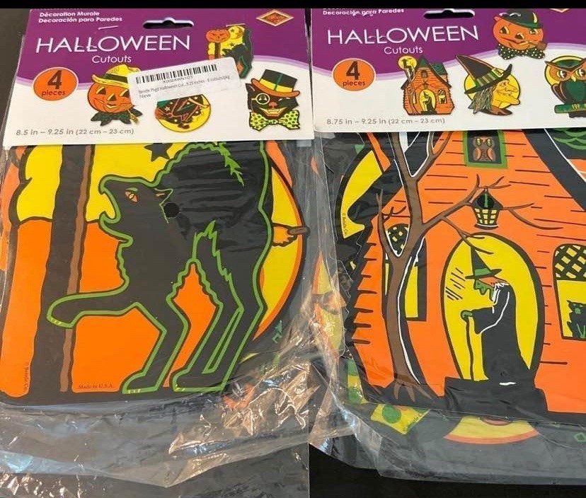 Beistle Pkgd Halloween Cutouts 9 Inch 8 Pack, 2-4 Packs. 8 Different Designs Beistle Pkgd Halloween Cutouts 9 Inch 8 Pack, 2-4 Packs. 8 Different Designs