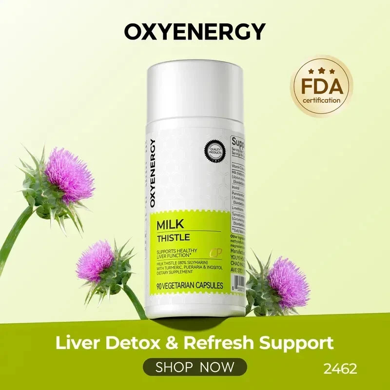 Oxyenergy Milk Thistle Dietary Herbal Supplement Capsules, 90-Count Detox Supple Oxyenergy Milk Thistle Dietary Herbal Supplement Capsules, 90-Count Detox Supple
