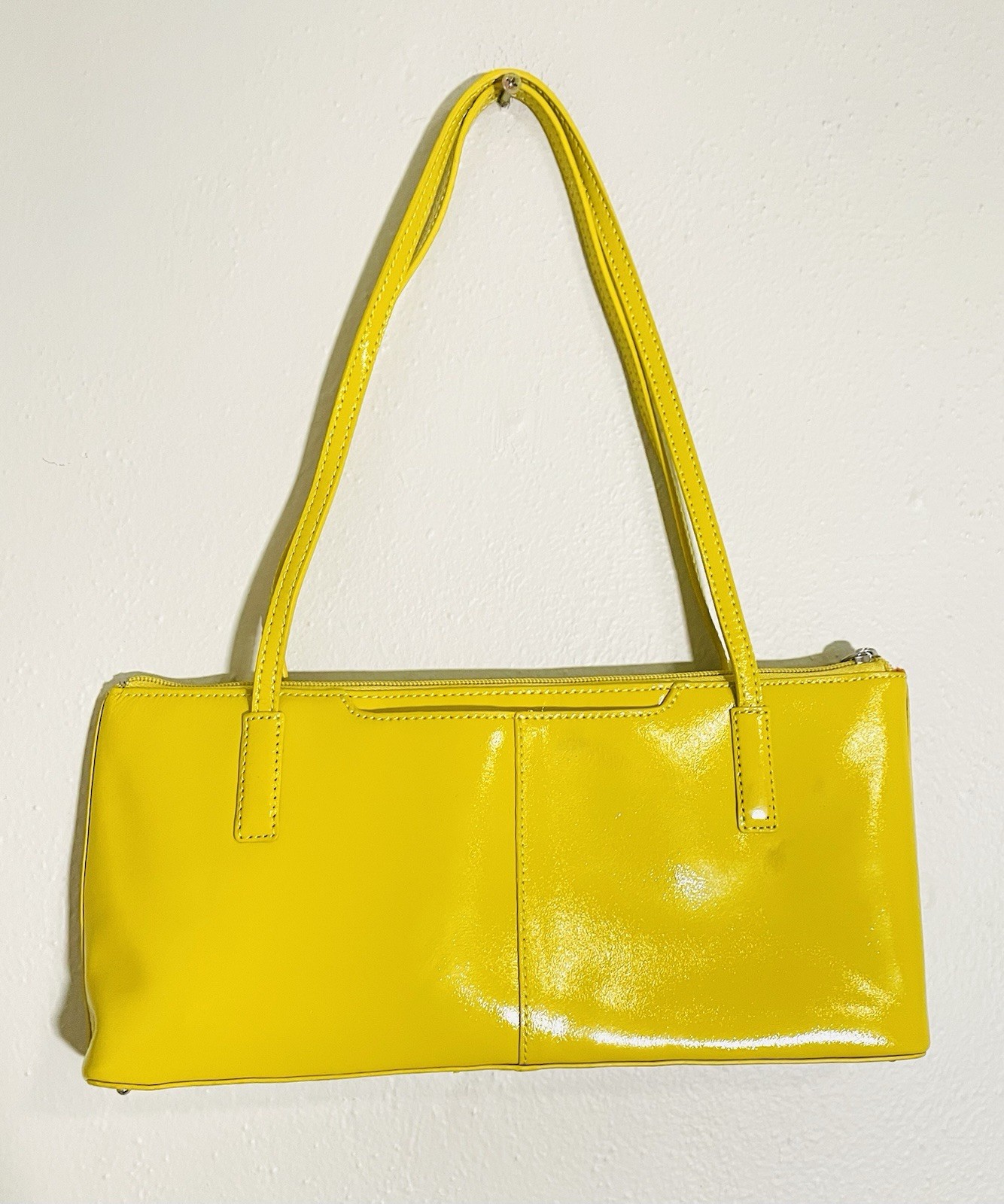 Hobo the Original Yellow Patent Leather Purse Shoulder Bag Some Marks