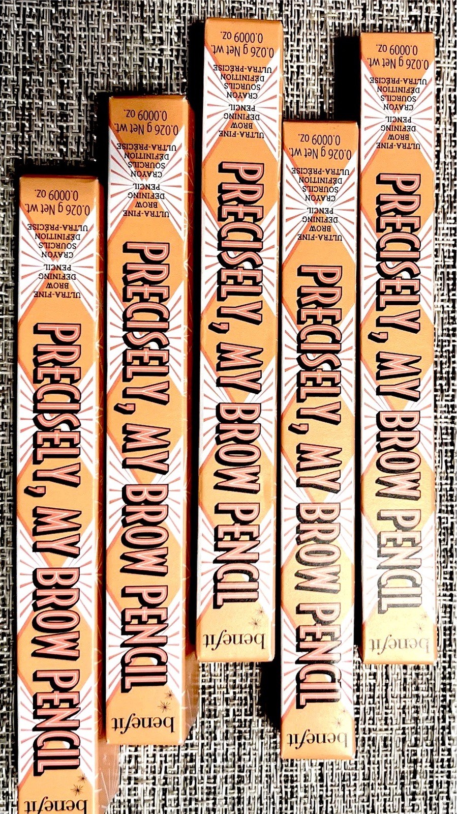 Lot Of 5 BENEFIT Precisely My Brow Pencil #3 Warm Light Brown Travel  NEW w BOX