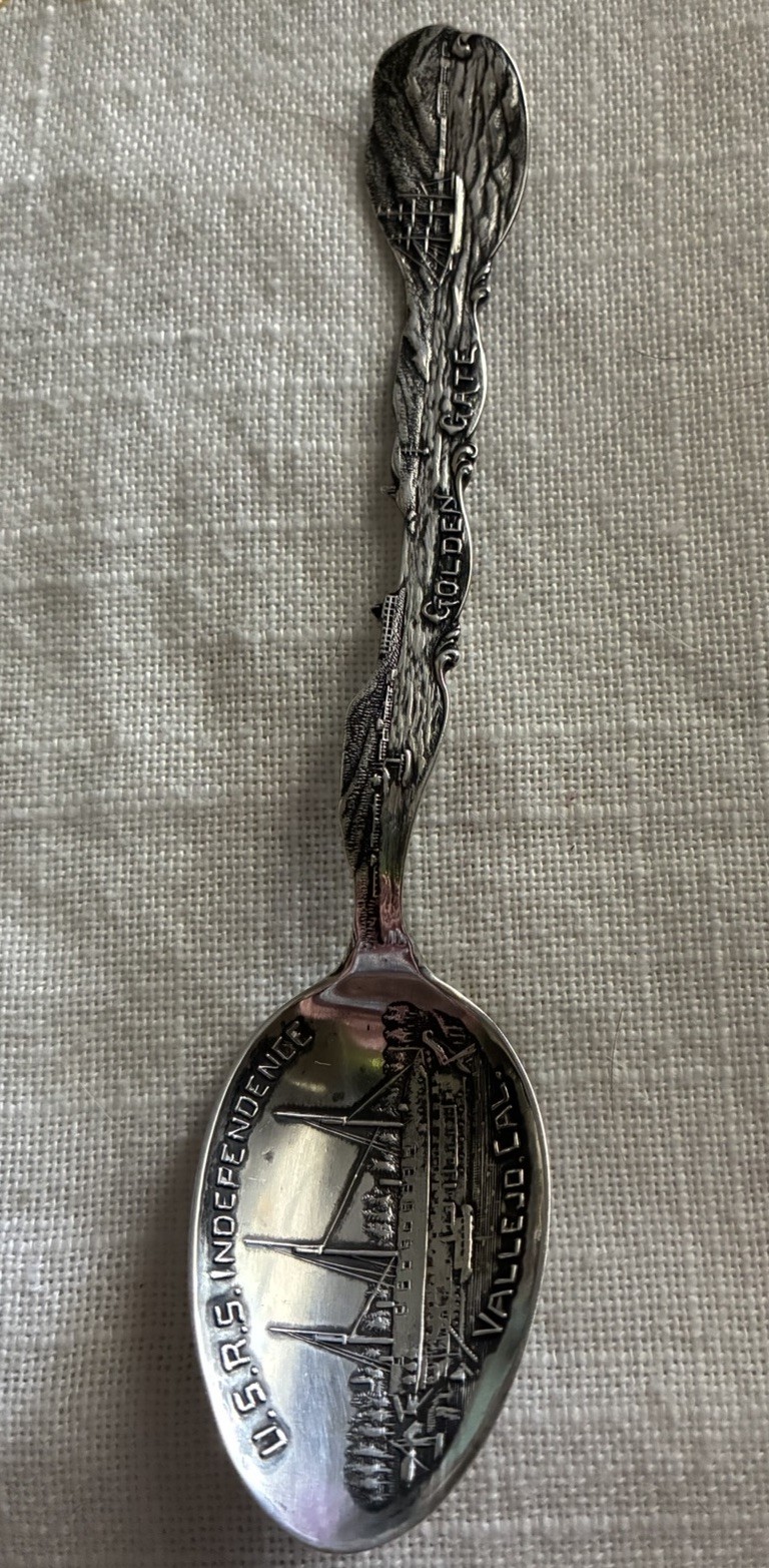 Antique Paye&Baker Sterling Silver Uss Independence Vallejo CA Souvenir Spoon  Antique Paye&Baker Sterling Silver Uss Independence Vallejo CA Souvenir Spoon 