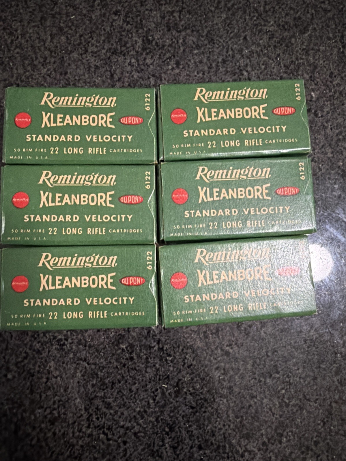 VINTAGE REMINGTON DUPONT KLEANBORE 222 HI-SPEED AMMO BOXES W/INSERTS LOT Of 6 VINTAGE REMINGTON DUPONT KLEANBORE 222 HI-SPEED AMMO BOXES W/INSERTS LOT Of 6