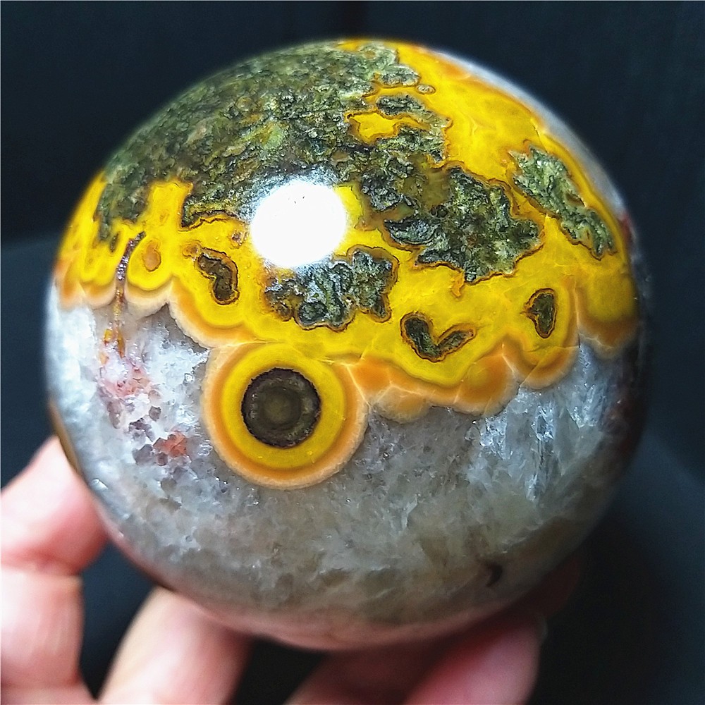 RARE 584.6g Natural Polished Colorful Agate Crystal Ball Geode Healing A4987