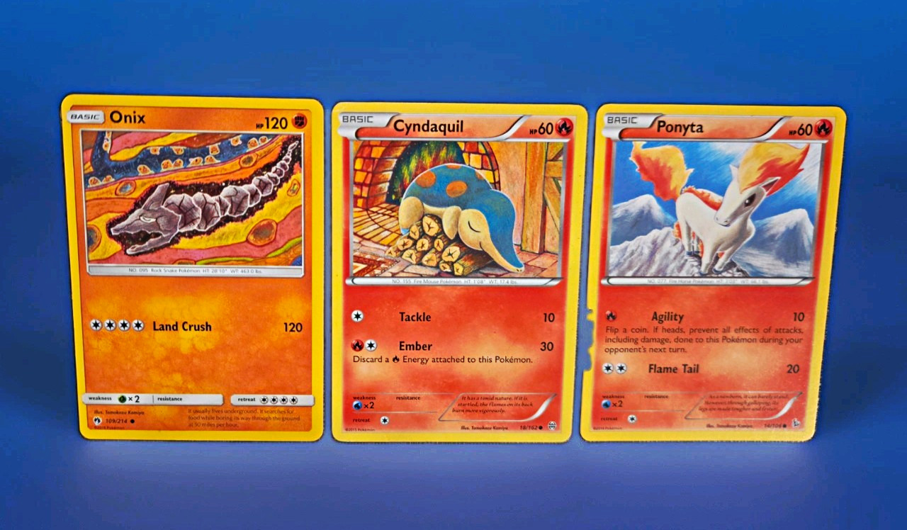 Tomokazu Komiya Onix 109/214 Cyndaquil 18/162 Ponyta 14/106 Pokemon TCG