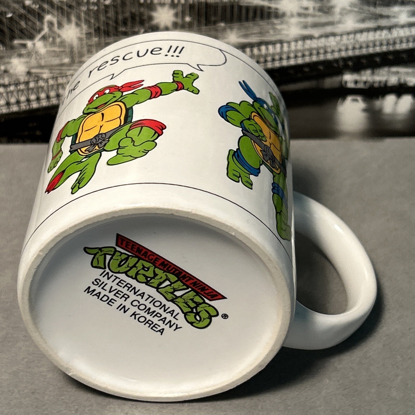 teenage mutant ninja turtles vintage 1990 International silver rare coffee mug