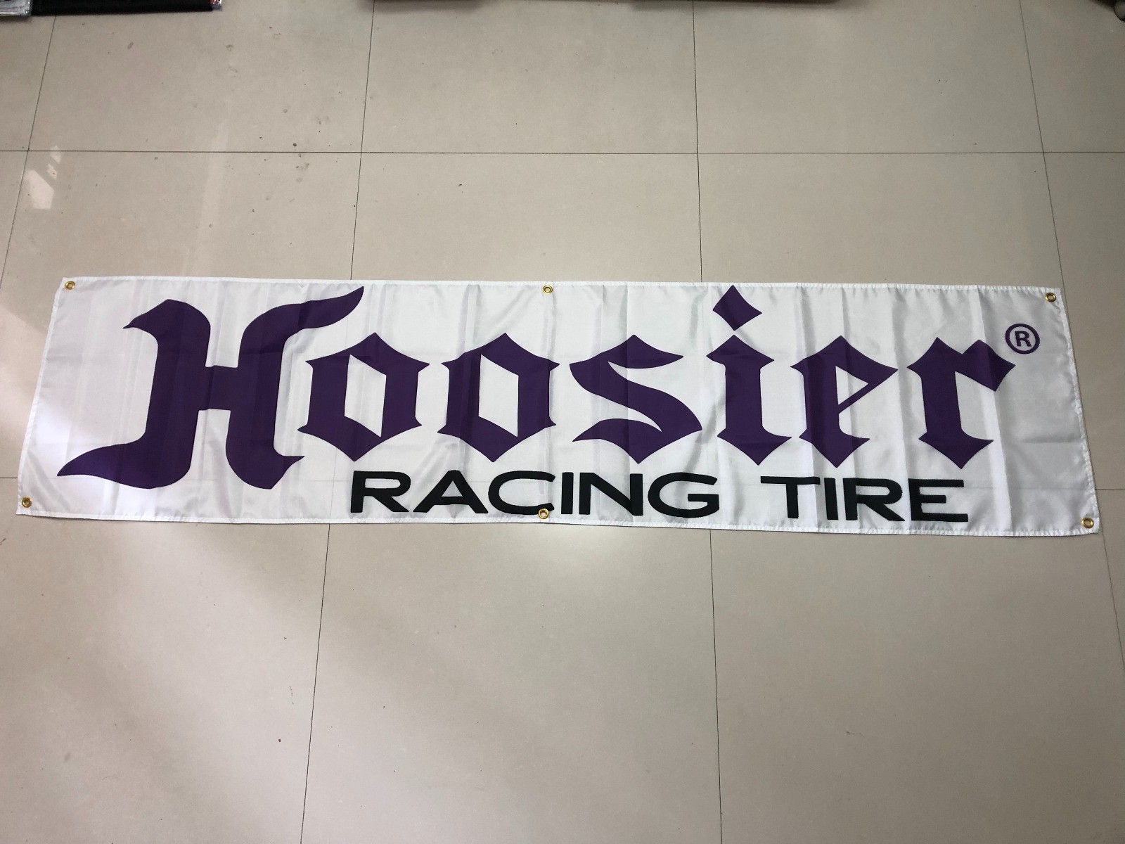 Hoosier racing tire Banner 2x8ft Garage Wall Art & Outdoor workshop