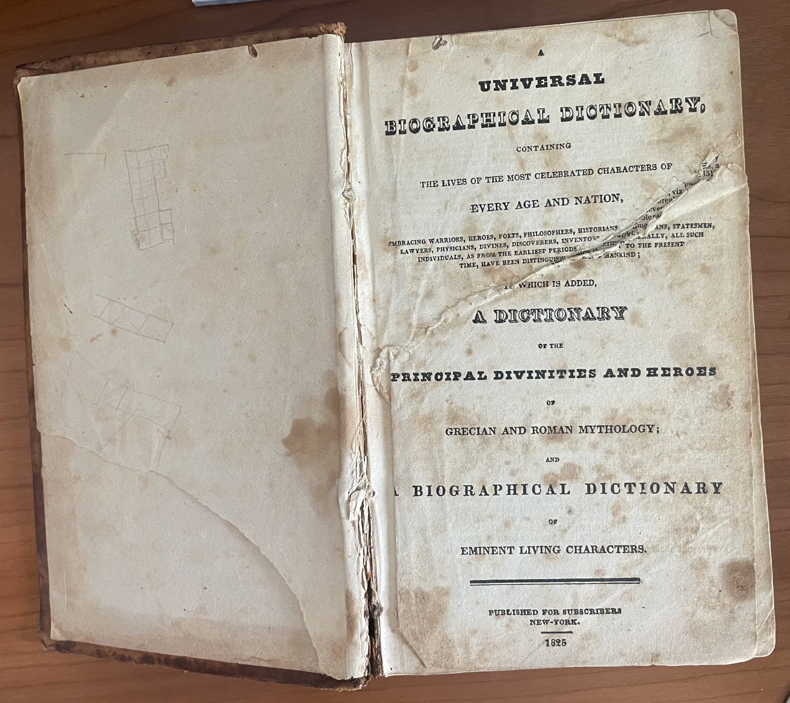 1825 Universal Biographical Dictionary, New York